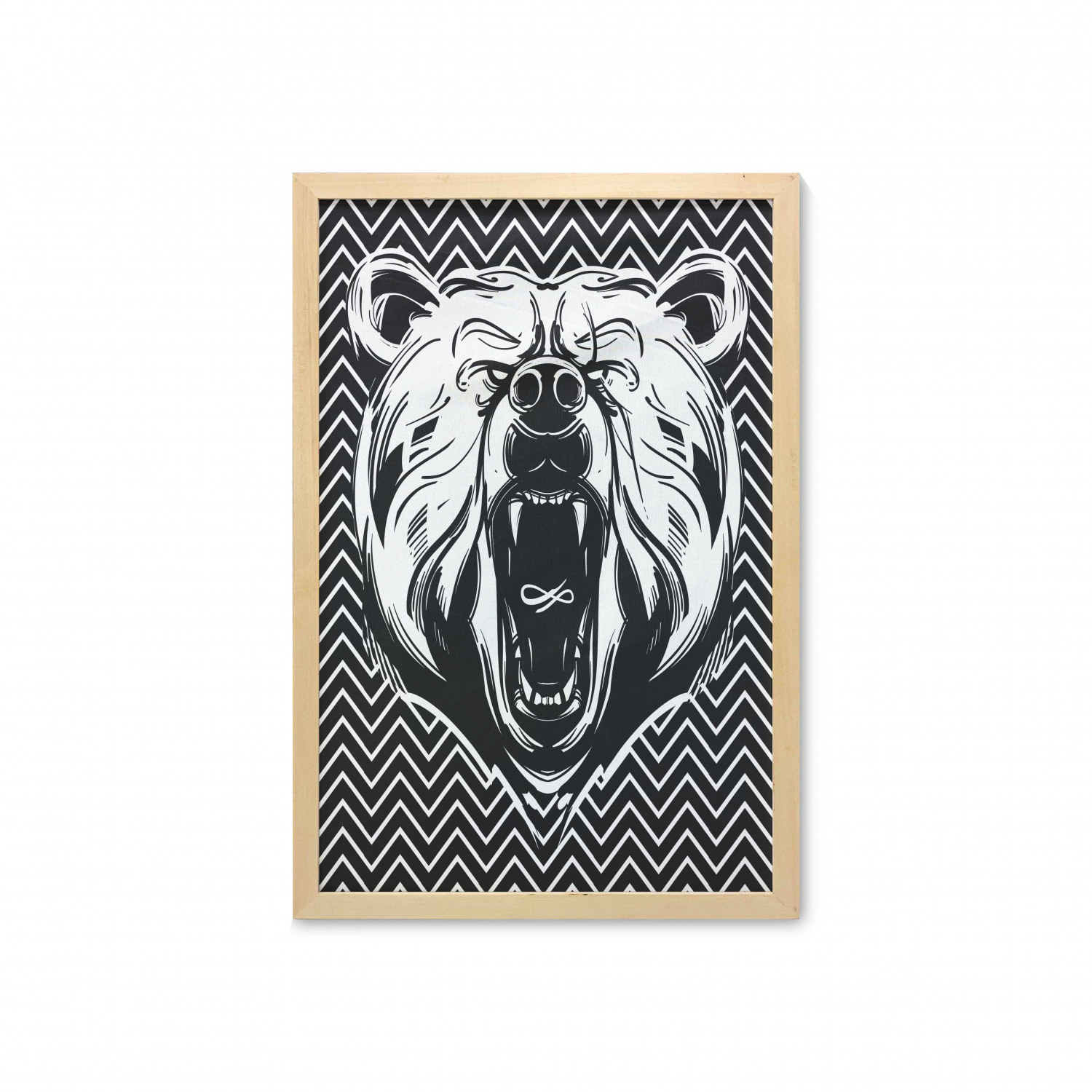 Ambesonne Bear Pattern Wall Art with Frame for Bathrooms Living Room Dorms - Picture 96 of 121