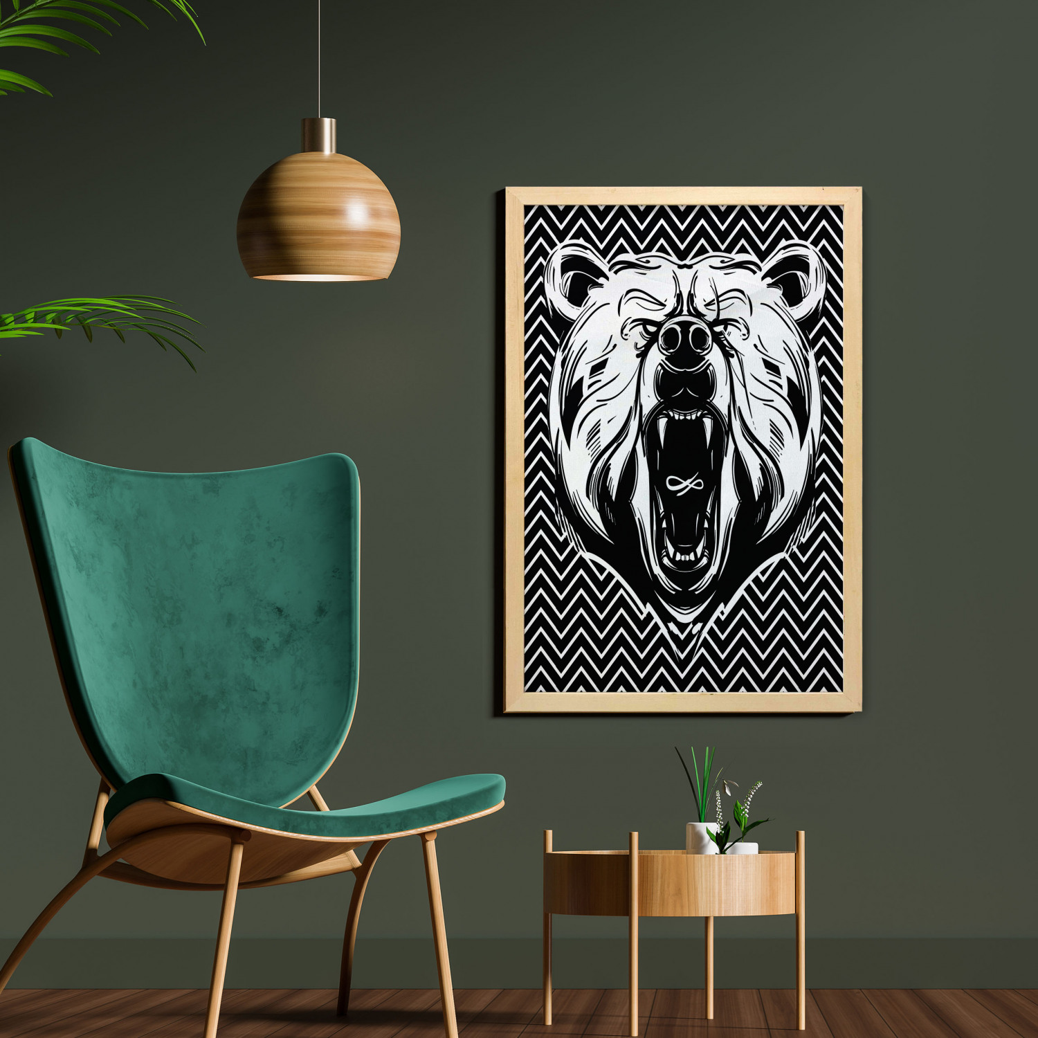 Ambesonne Bear Pattern Wall Art with Frame for Bathrooms Living Room Dorms - Picture 97 of 121