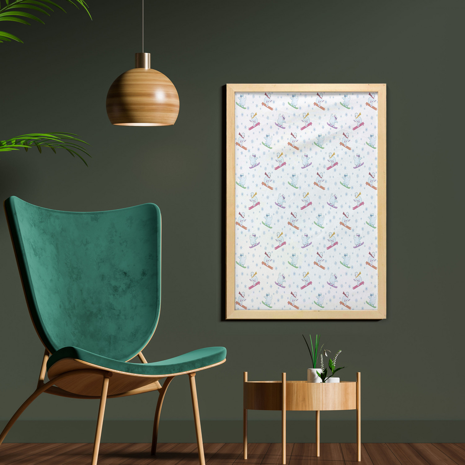 Ambesonne Bear Pattern Wall Art with Frame for Bathrooms Living Room Dorms - Picture 53 of 121