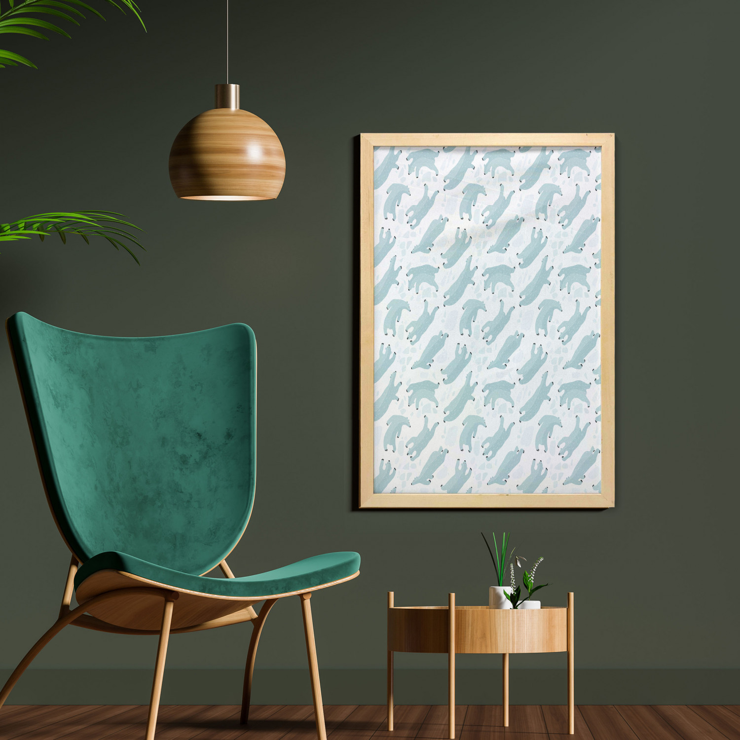 Ambesonne Bear Pattern Wall Art with Frame for Bathrooms Living Room Dorms - Picture 109 of 121