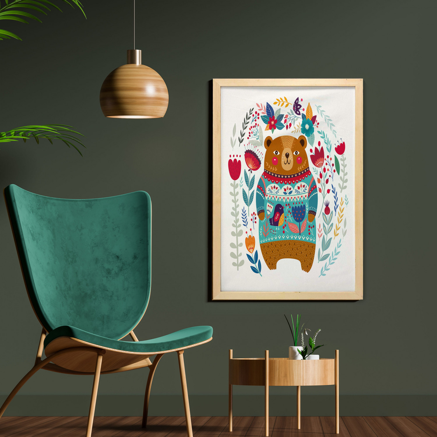 Ambesonne Bear Pattern Wall Art with Frame for Bathrooms Living Room Dorms - Picture 27 of 121