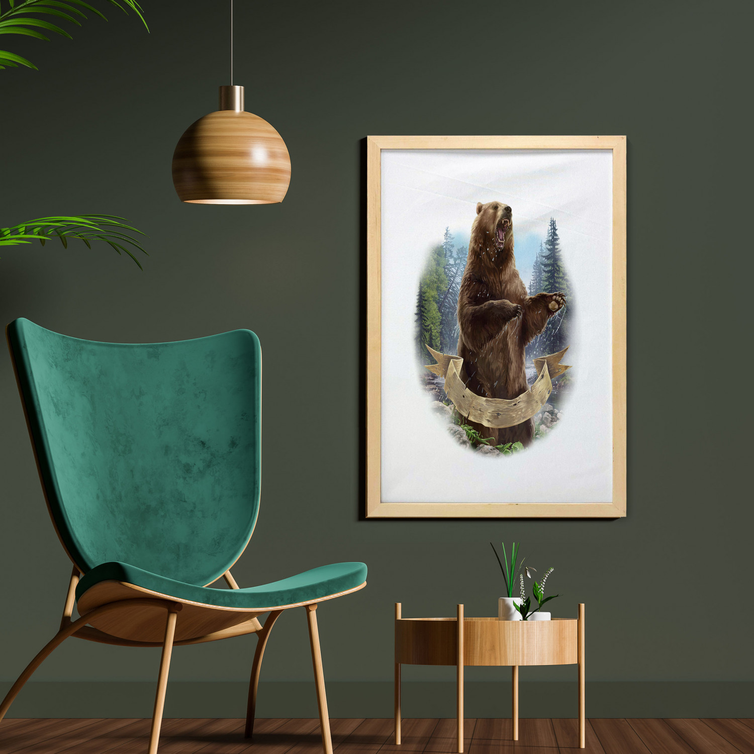Ambesonne Bear Pattern Wall Art with Frame for Bathrooms Living Room Dorms - Picture 9 of 121