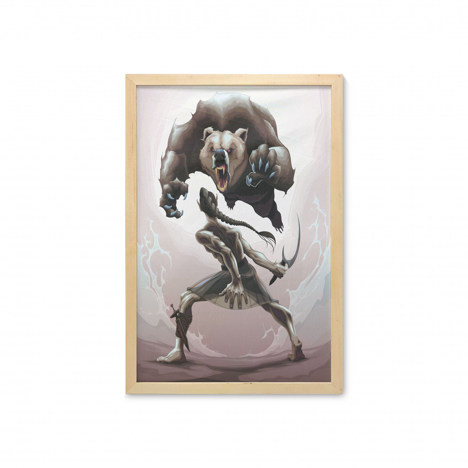 Ambesonne Bear Pattern Wall Art with Frame for Bathrooms Living Room Dorms - Picture 86 of 121