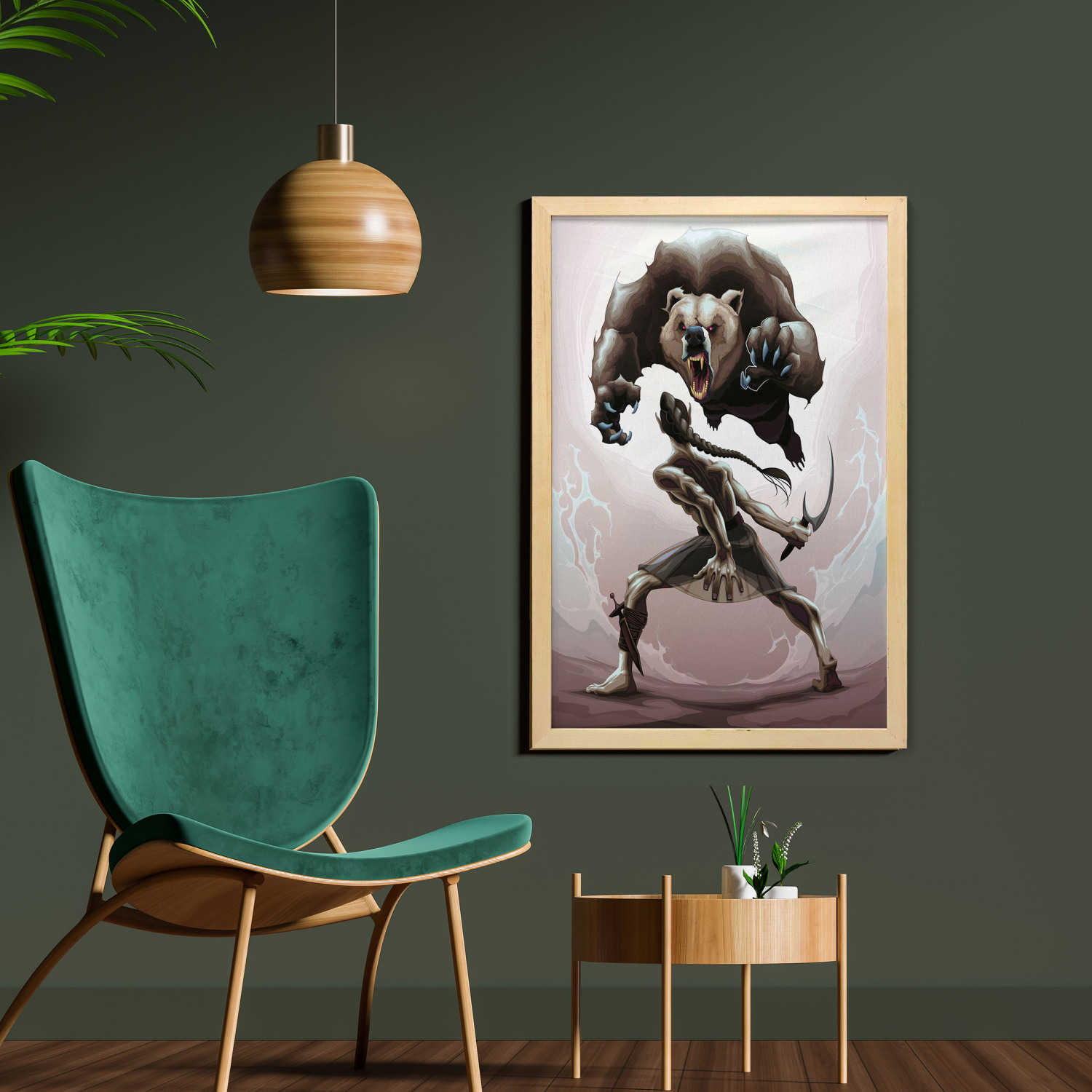 Ambesonne Bear Pattern Wall Art with Frame for Bathrooms Living Room Dorms - Picture 87 of 121