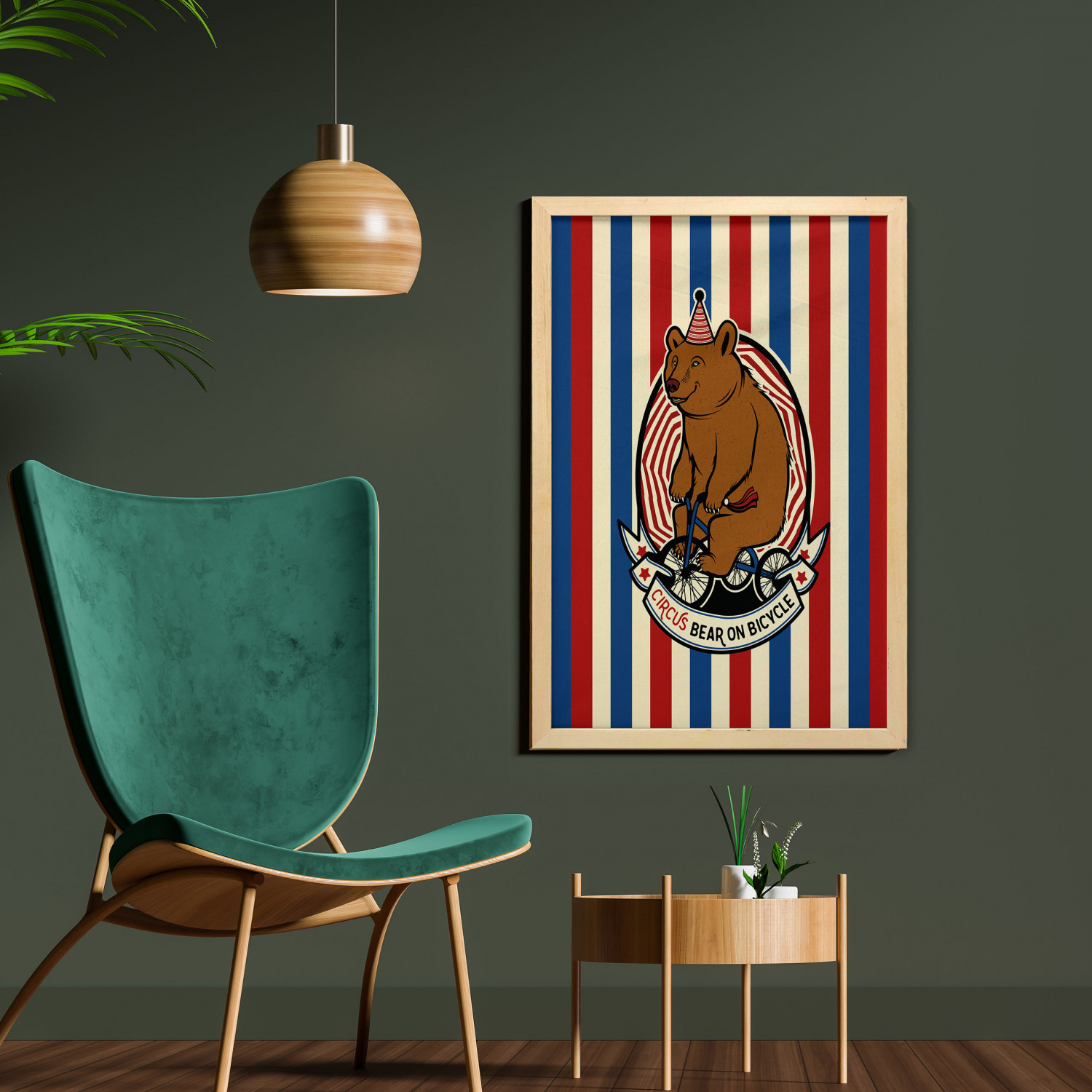 Ambesonne Bear Pattern Wall Art with Frame for Bathrooms Living Room Dorms - Picture 31 of 121