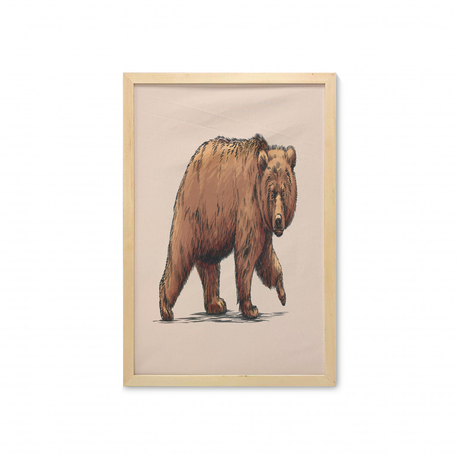 Ambesonne Bear Pattern Wall Art with Frame for Bathrooms Living Room Dorms - Picture 74 of 121