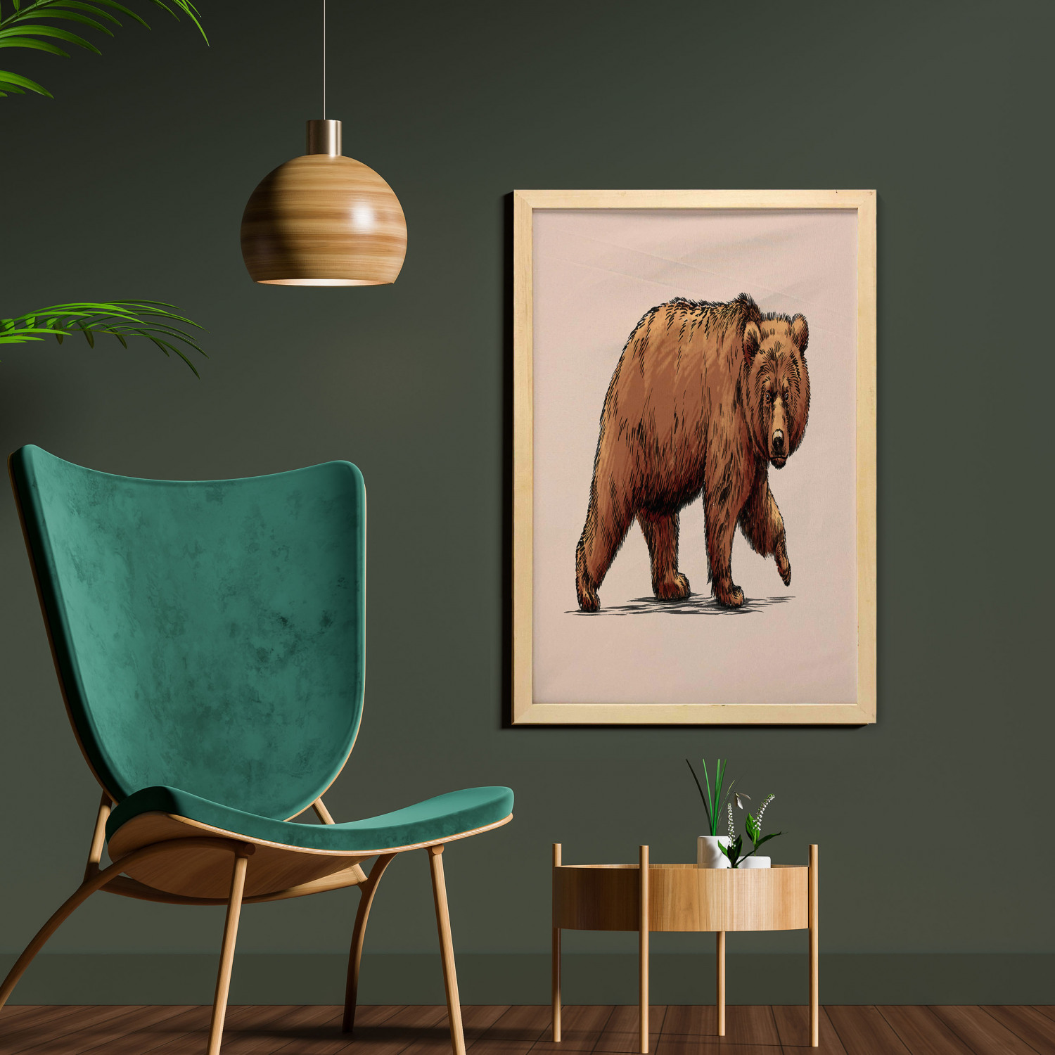 Ambesonne Bear Pattern Wall Art with Frame for Bathrooms Living Room Dorms - Picture 75 of 121