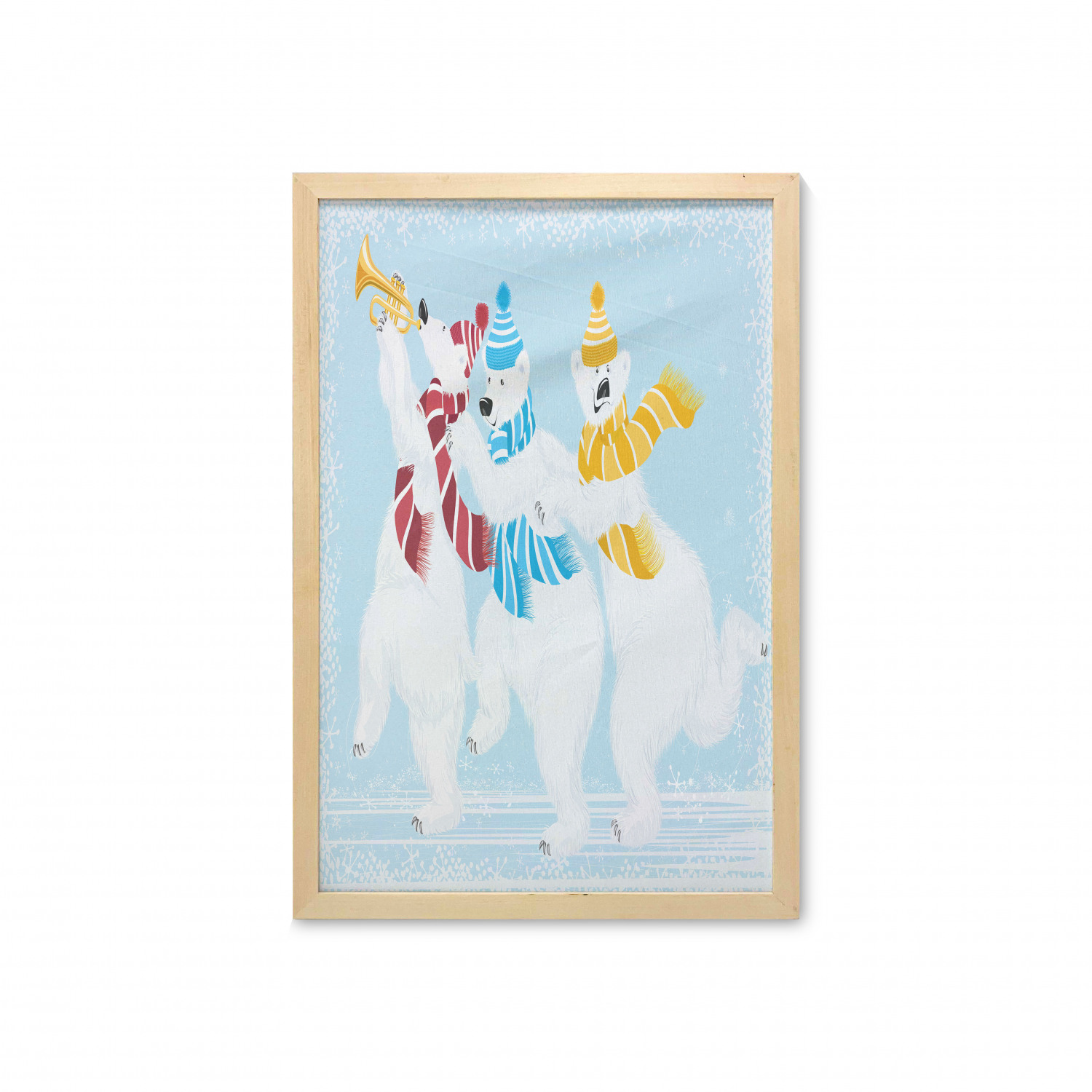 Ambesonne Bear Pattern Wall Art with Frame for Bathrooms Living Room Dorms - Picture 120 of 121