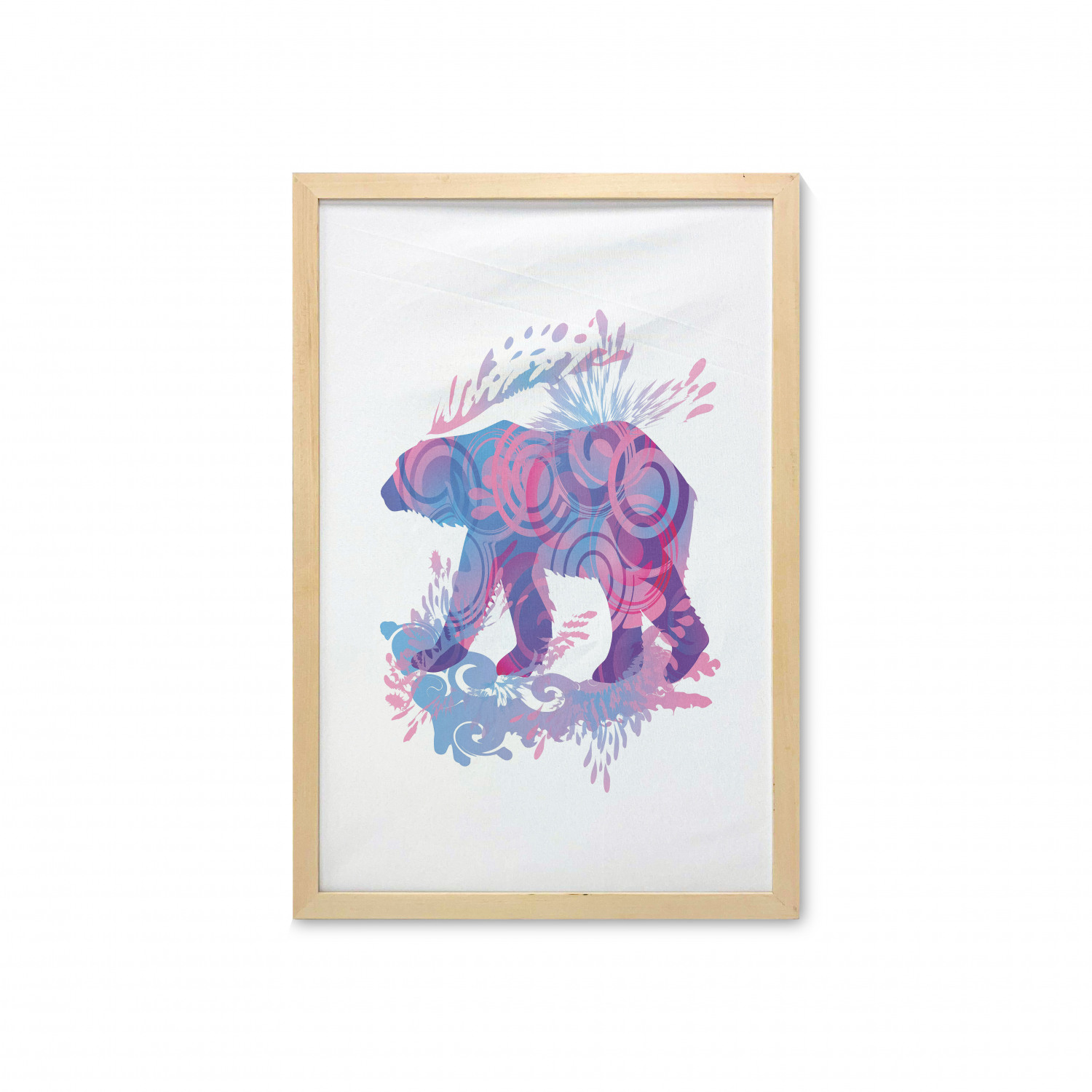 Ambesonne Bear Pattern Wall Art with Frame for Bathrooms Living Room Dorms - Picture 4 of 121