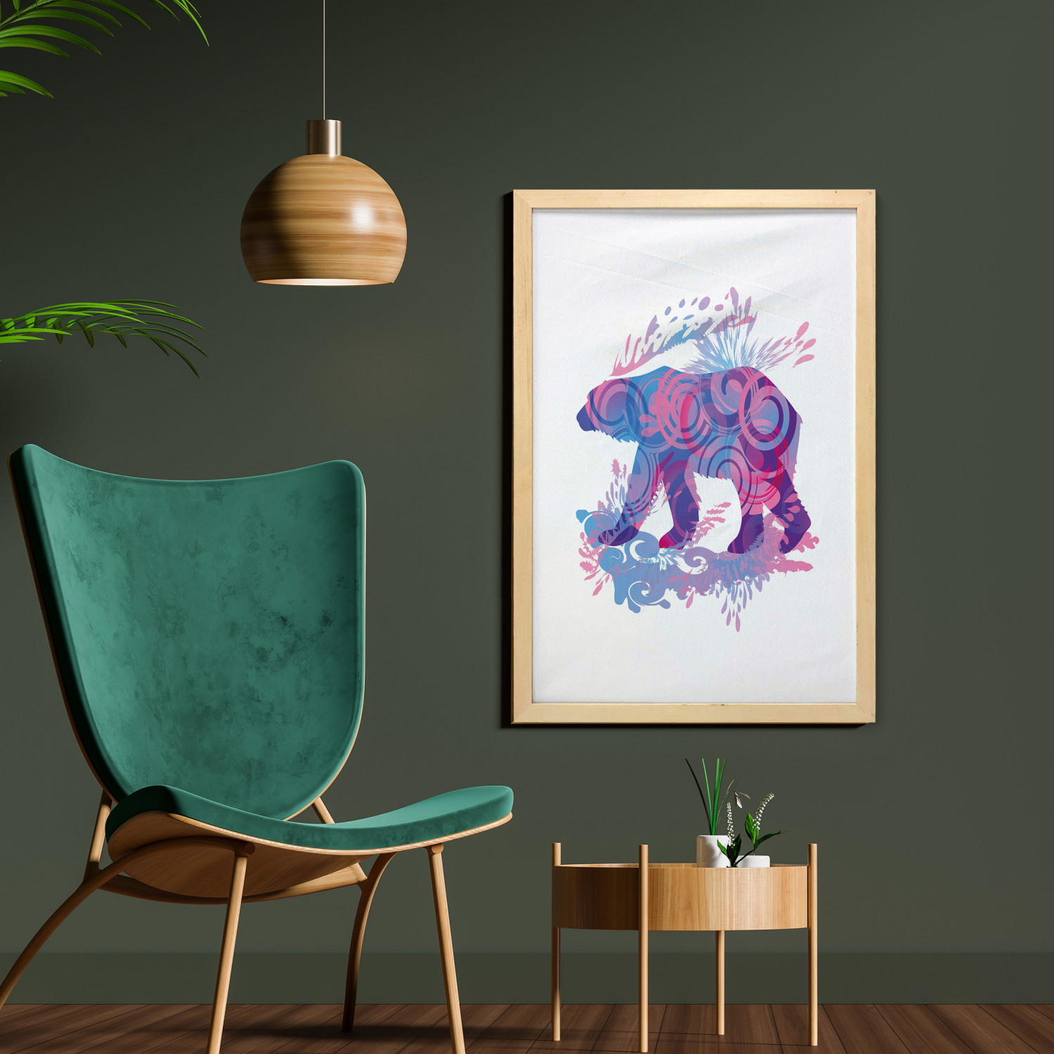 Ambesonne Bear Pattern Wall Art with Frame for Bathrooms Living Room Dorms - Picture 5 of 121