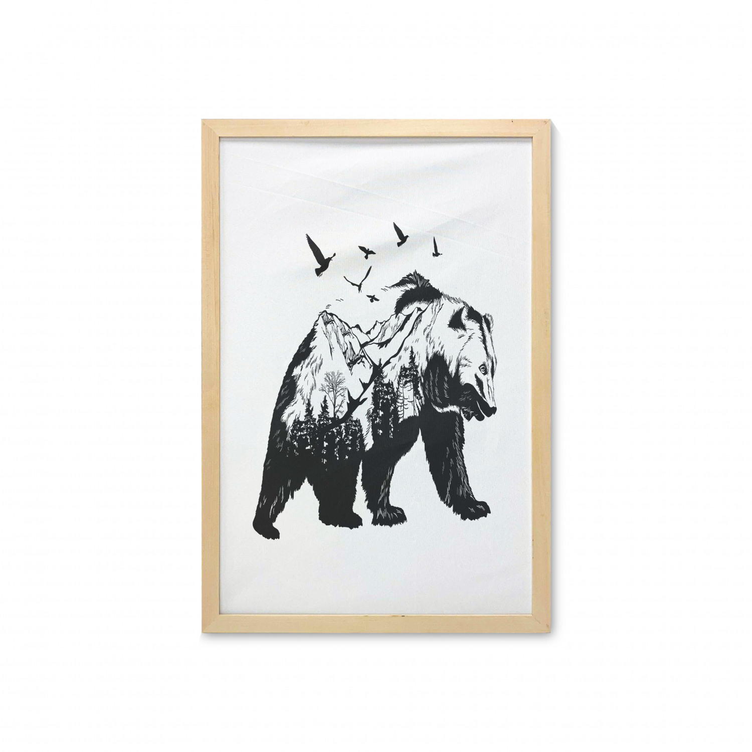 Ambesonne Bear Pattern Wall Art with Frame for Bathrooms Living Room Dorms - Picture 118 of 121
