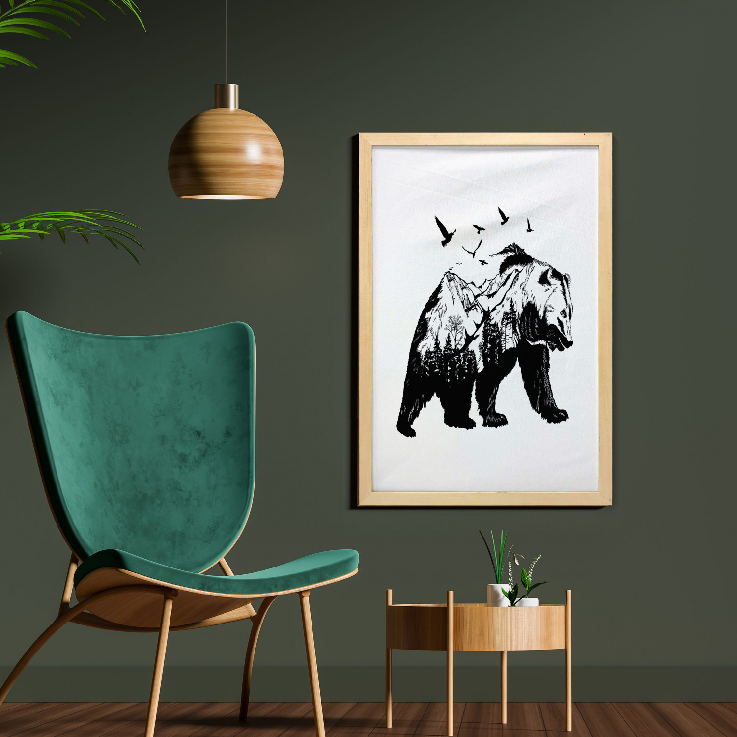 Ambesonne Bear Pattern Wall Art with Frame for Bathrooms Living Room Dorms - Picture 119 of 121