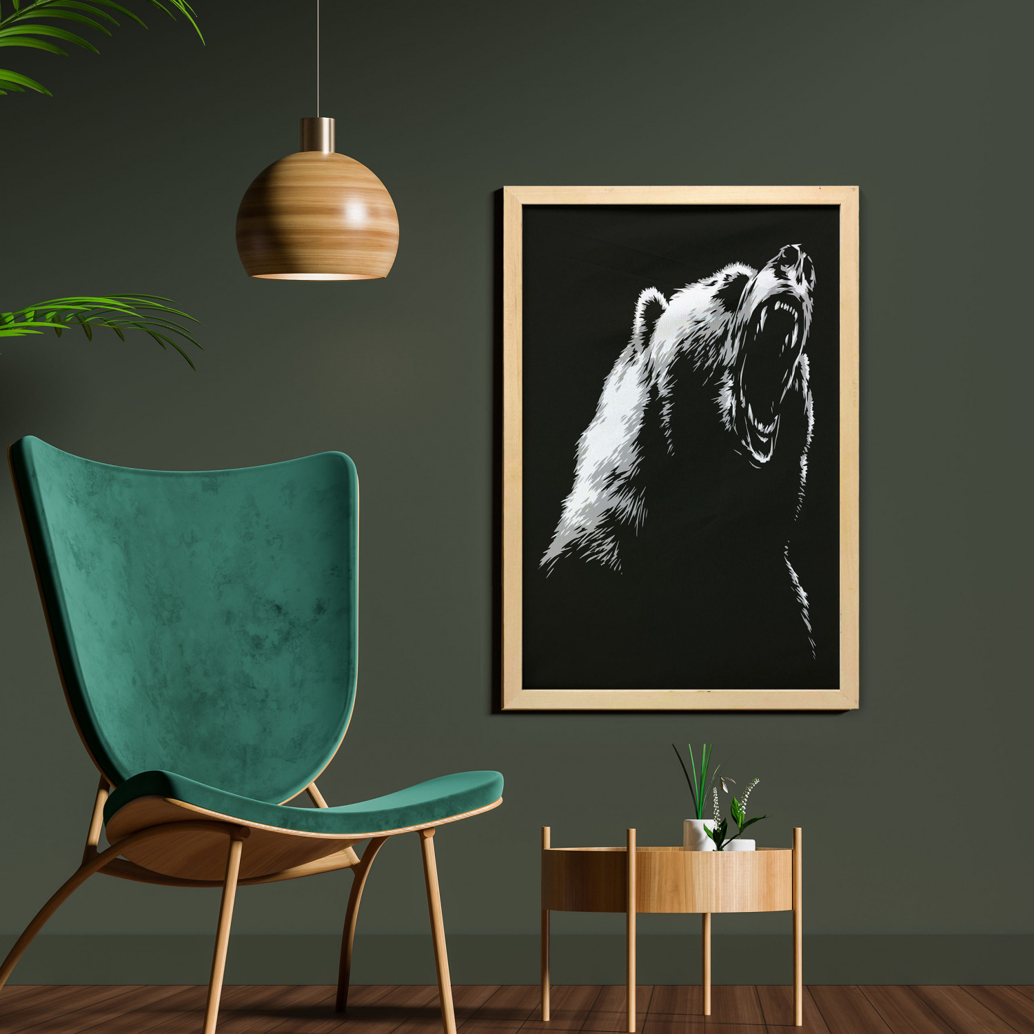 Ambesonne Bear Pattern Wall Art with Frame for Bathrooms Living Room Dorms - Picture 99 of 121