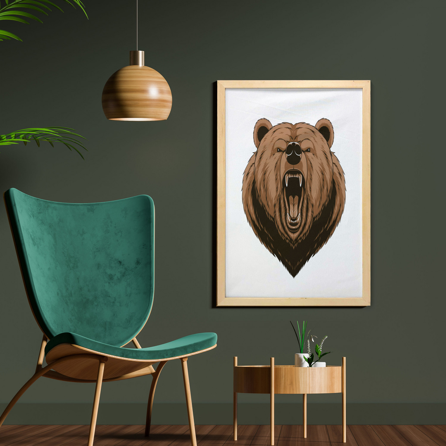 Ambesonne Bear Pattern Wall Art with Frame for Bathrooms Living Room Dorms - Picture 11 of 121
