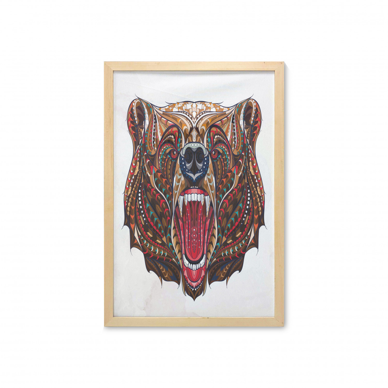 Ambesonne Bear Pattern Wall Art with Frame for Bathrooms Living Room Dorms - Picture 66 of 121