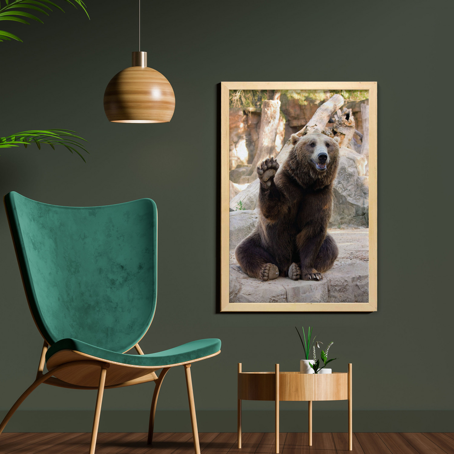 Ambesonne Bear Pattern Wall Art with Frame for Bathrooms Living Room Dorms - Picture 45 of 121