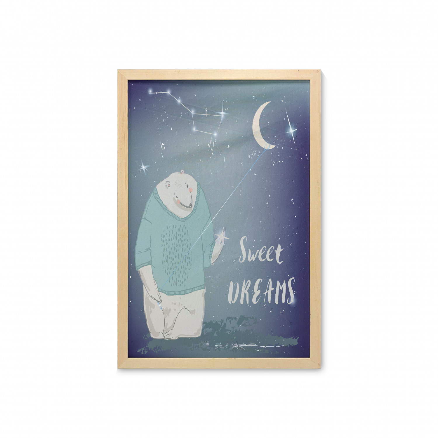 Ambesonne Bear Pattern Wall Art with Frame for Bathrooms Living Room Dorms - Picture 92 of 121