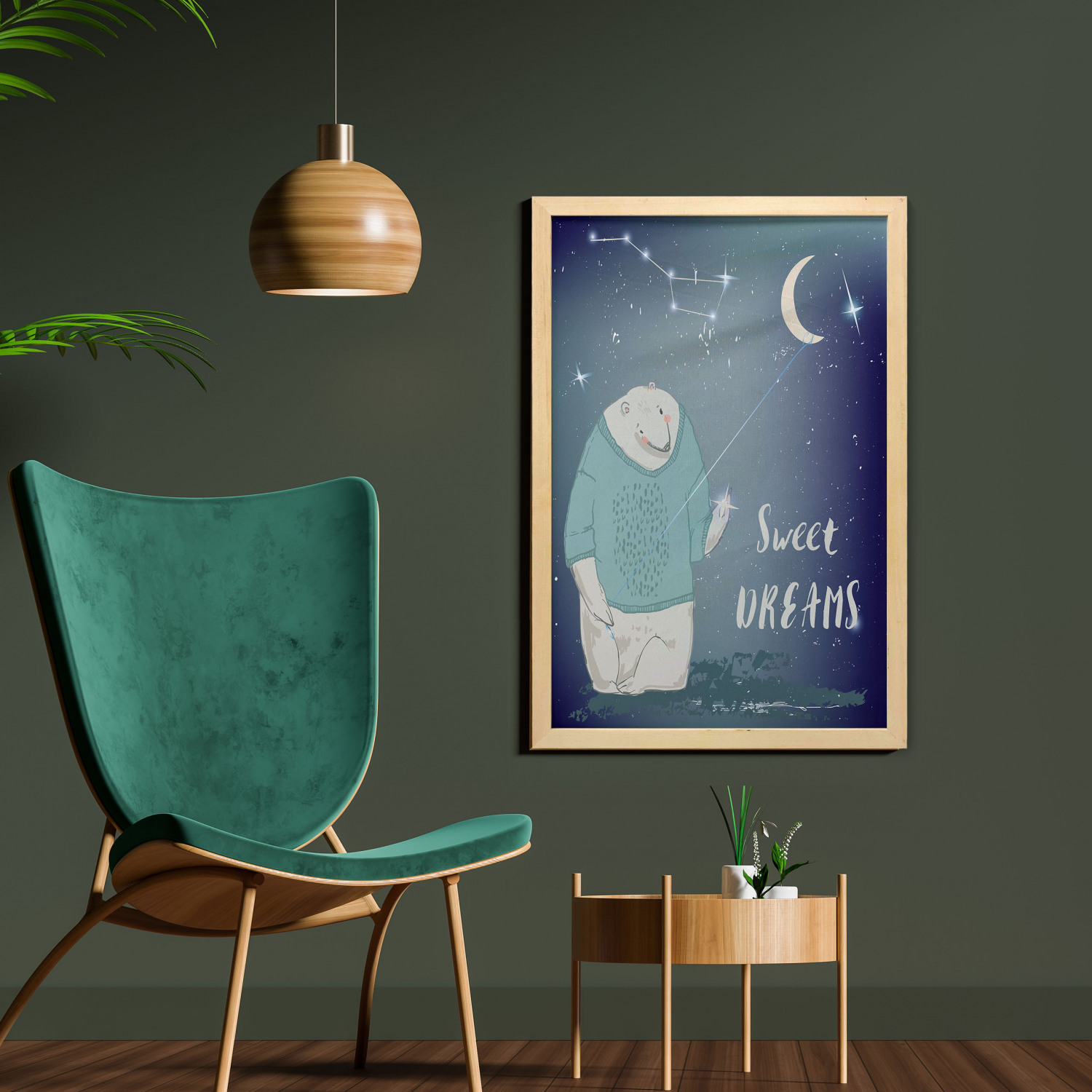 Ambesonne Bear Pattern Wall Art with Frame for Bathrooms Living Room Dorms - Picture 93 of 121
