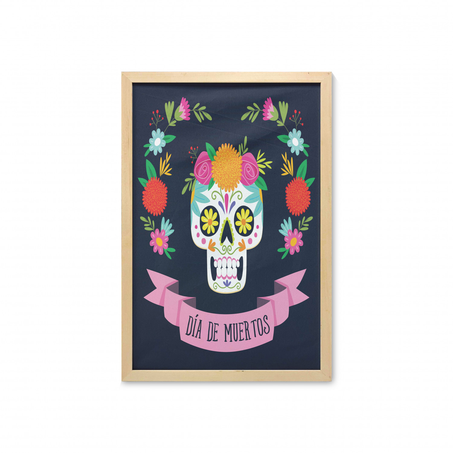 Ambesonne Sugar Skull Wall Art with Frame for Bathrooms Living Room Dorms - Picture 24 of 121
