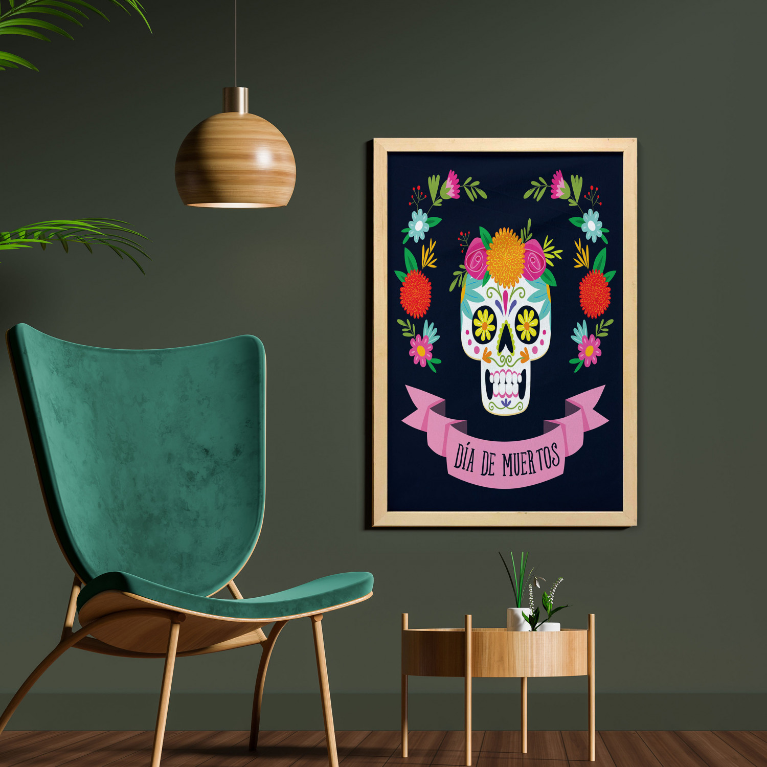Ambesonne Sugar Skull Wall Art with Frame for Bathrooms Living Room Dorms - Picture 25 of 121