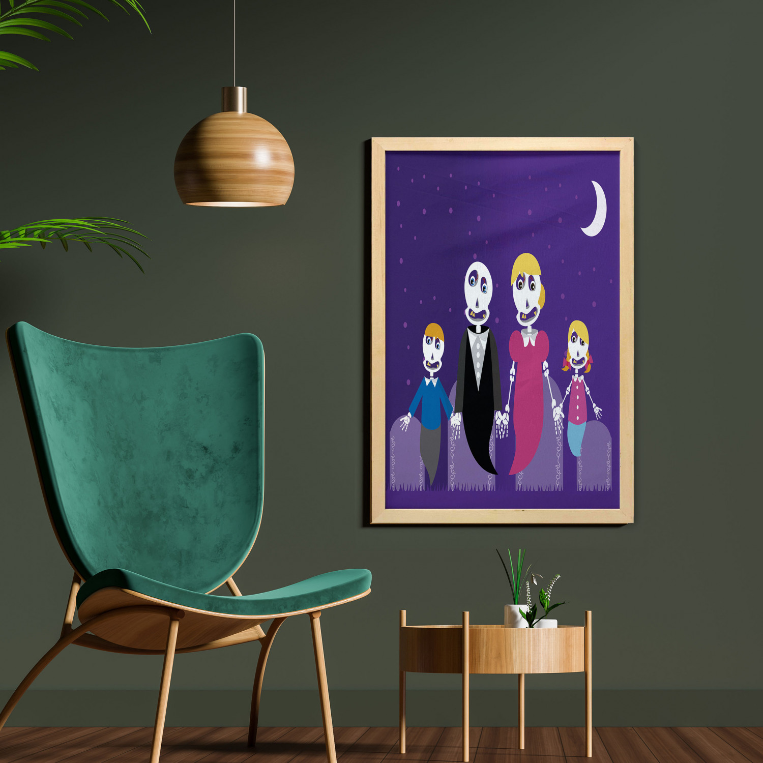 Ambesonne Sugar Skull Wall Art with Frame for Bathrooms Living Room Dorms - Picture 39 of 121