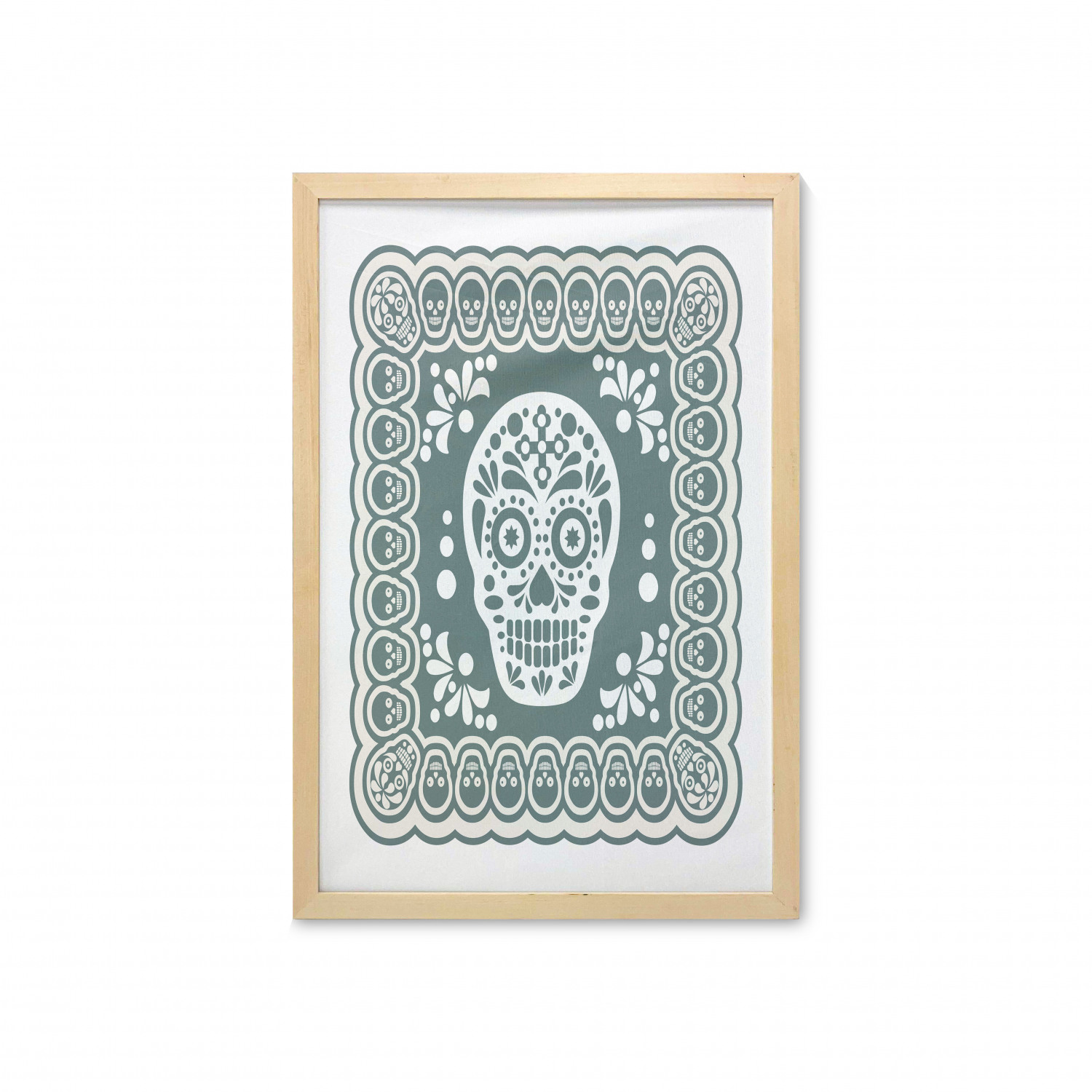 Ambesonne Sugar Skull Wall Art with Frame for Bathrooms Living Room Dorms - Picture 94 of 121