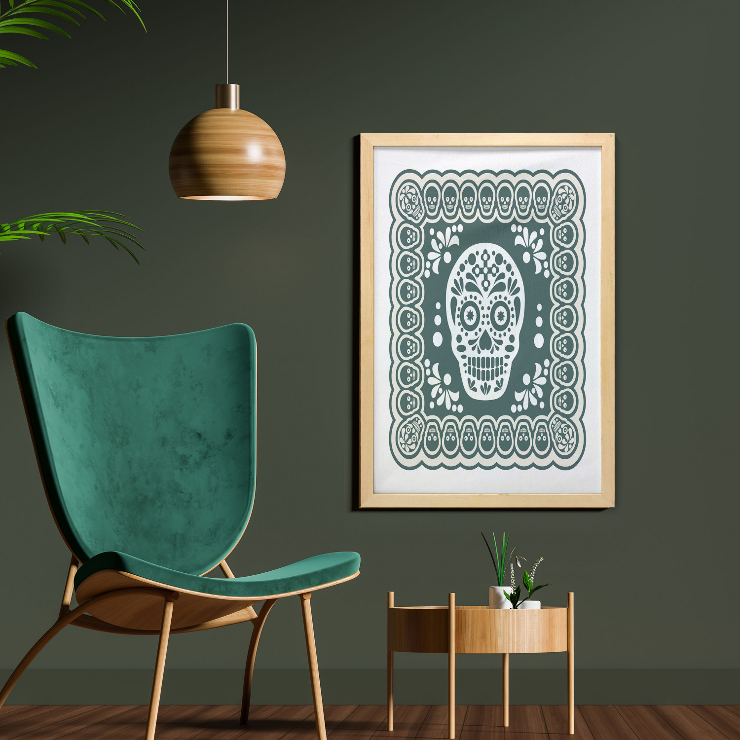 Ambesonne Sugar Skull Wall Art with Frame for Bathrooms Living Room Dorms - Picture 95 of 121