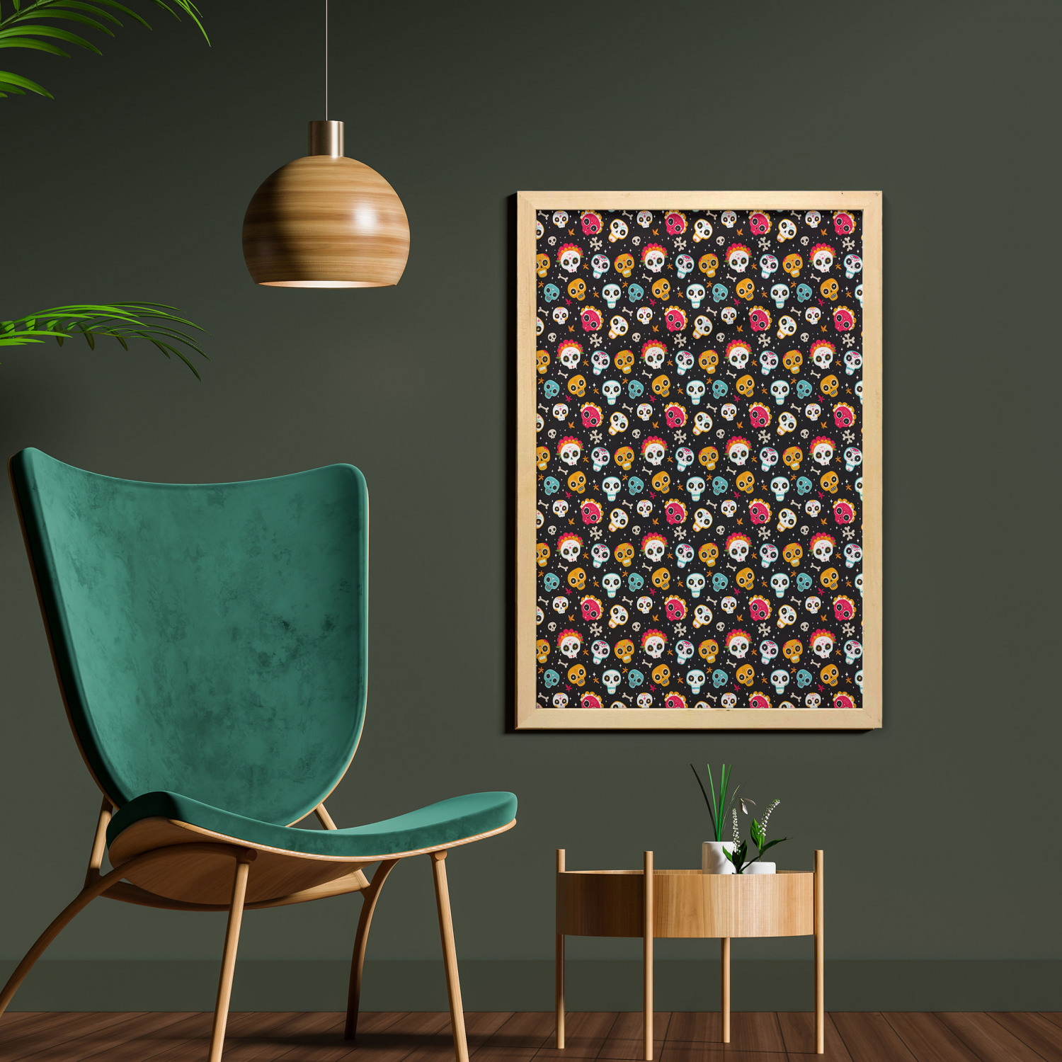 Ambesonne Sugar Skull Wall Art with Frame for Bathrooms Living Room Dorms - Picture 29 of 121