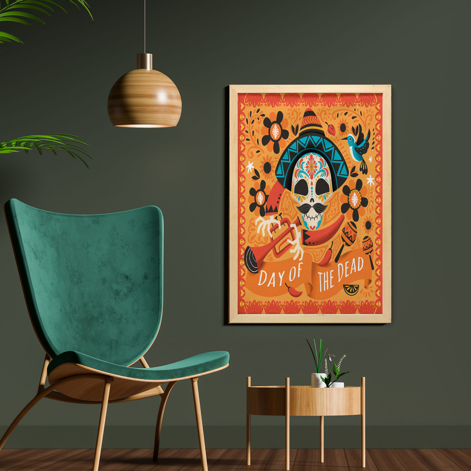 Ambesonne Sugar Skull Wall Art with Frame for Bathrooms Living Room Dorms - Picture 117 of 121