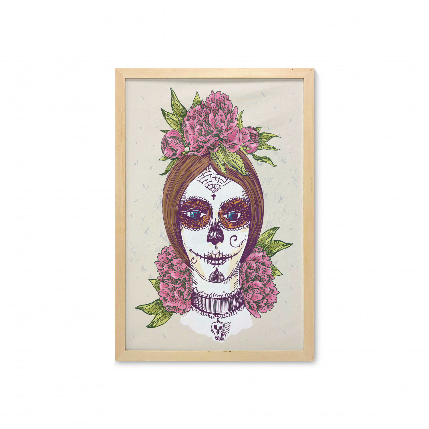 Ambesonne Sugar Skull Wall Art with Frame for Bathrooms Living Room Dorms - Picture 58 of 121