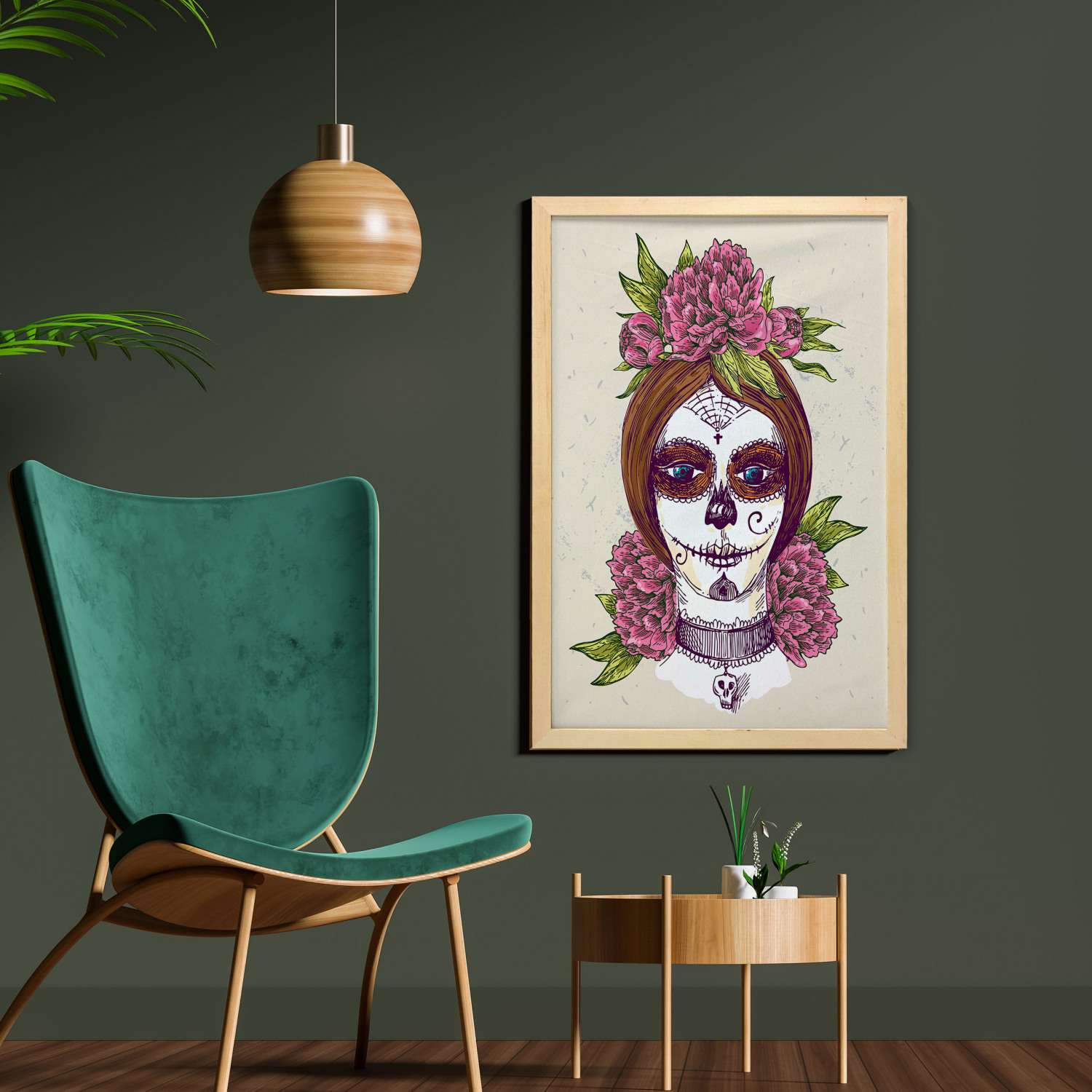 Ambesonne Sugar Skull Wall Art with Frame for Bathrooms Living Room Dorms - Picture 59 of 121