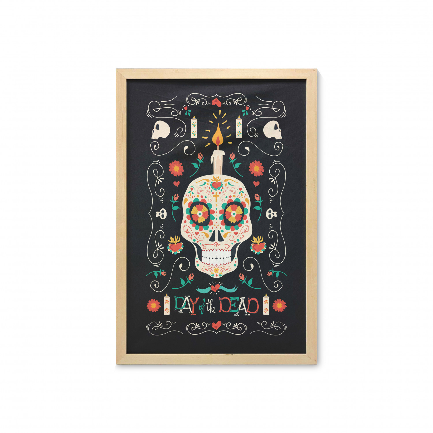 Ambesonne Sugar Skull Wall Art with Frame for Bathrooms Living Room Dorms - Picture 8 of 121