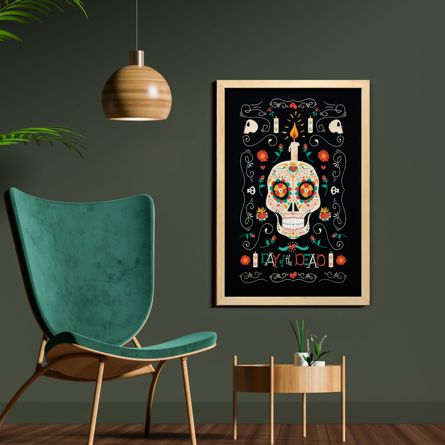 Ambesonne Sugar Skull Wall Art with Frame for Bathrooms Living Room Dorms - Picture 9 of 121