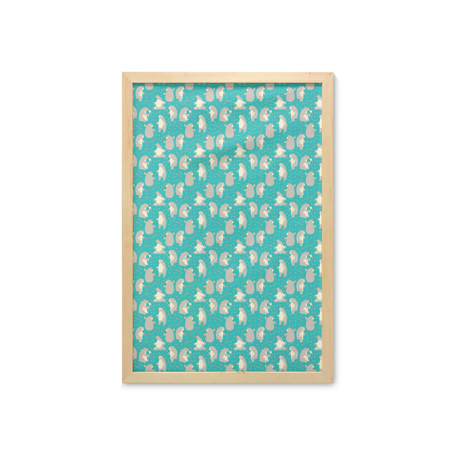 Ambesonne Bear Pattern Wall Art with Frame for Bathrooms Living Room Dorms - Picture 46 of 121