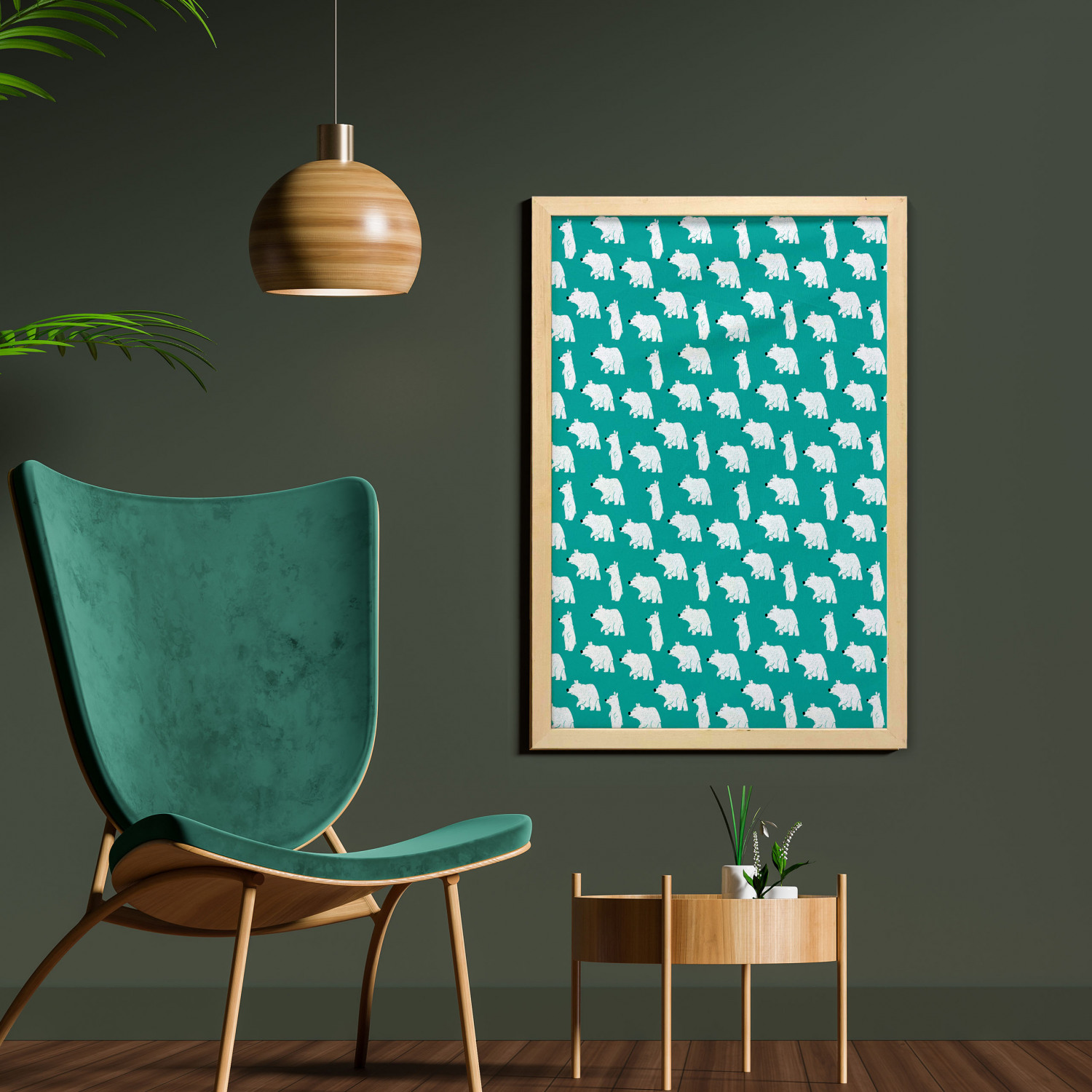 Ambesonne Bear Pattern Wall Art with Frame for Bathrooms Living Room Dorms - Picture 55 of 121
