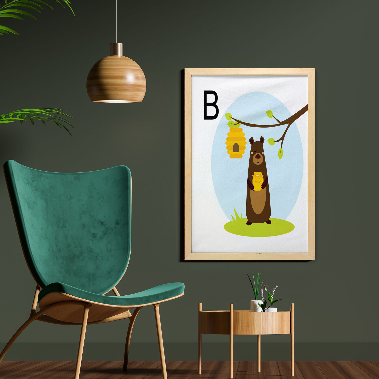 Ambesonne Bear Pattern Wall Art with Frame for Bathrooms Living Room Dorms - Picture 51 of 121