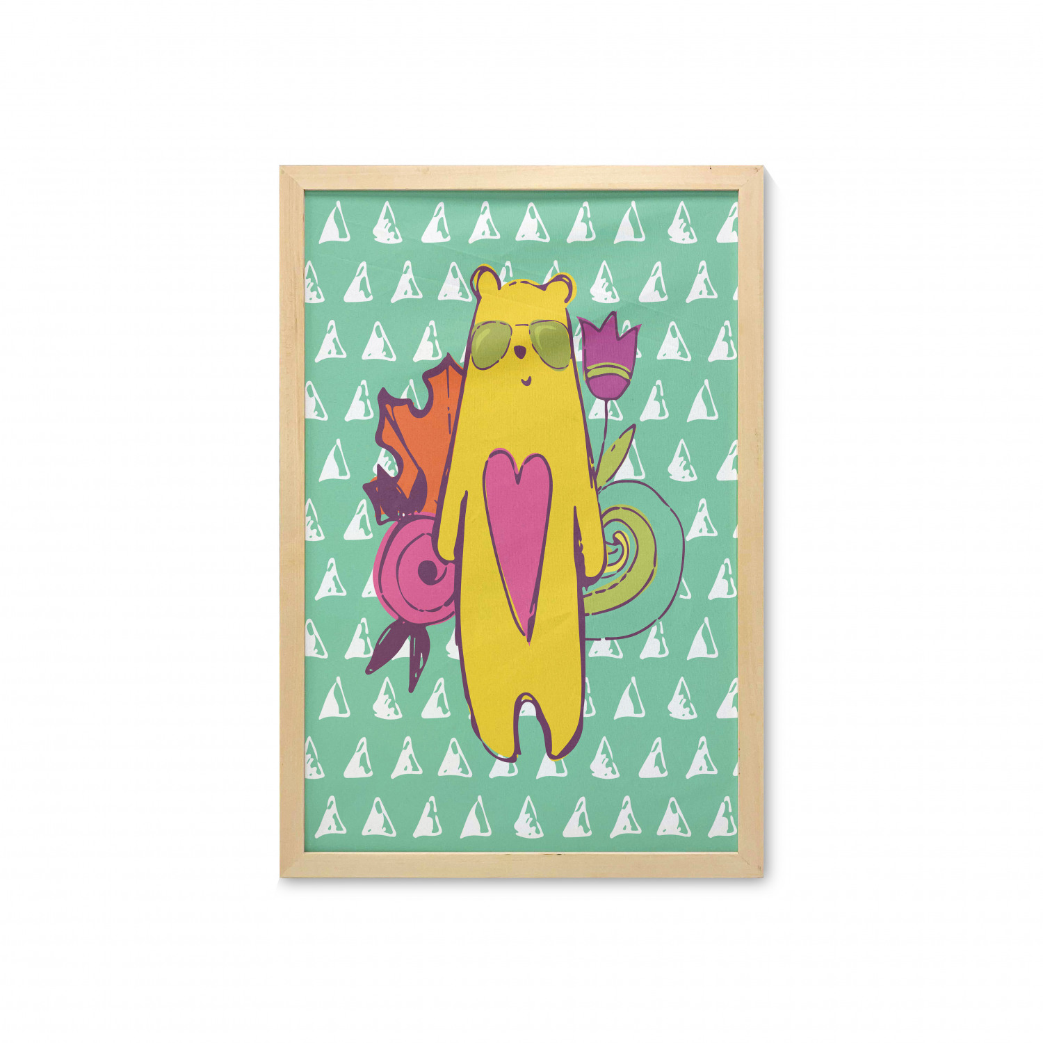 Ambesonne Bear Pattern Wall Art with Frame for Bathrooms Living Room Dorms - Picture 68 of 121