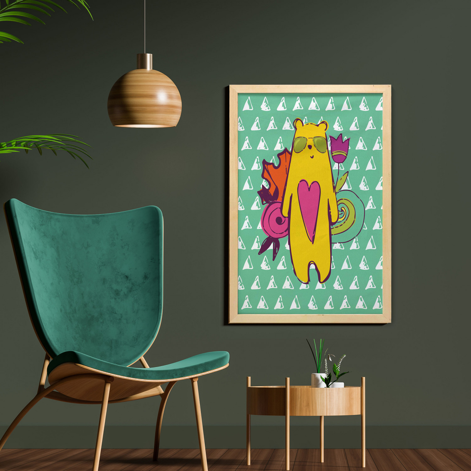 Ambesonne Bear Pattern Wall Art with Frame for Bathrooms Living Room Dorms - Picture 69 of 121