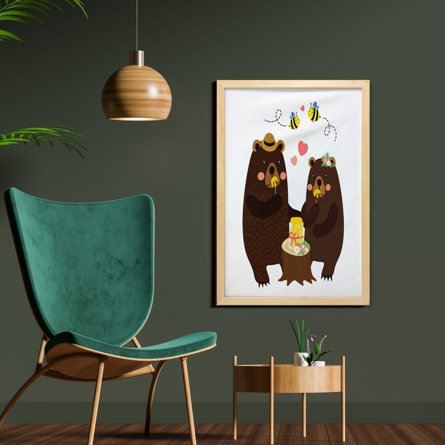 Ambesonne Bear Pattern Wall Art with Frame for Bathrooms Living Room Dorms - Picture 43 of 121