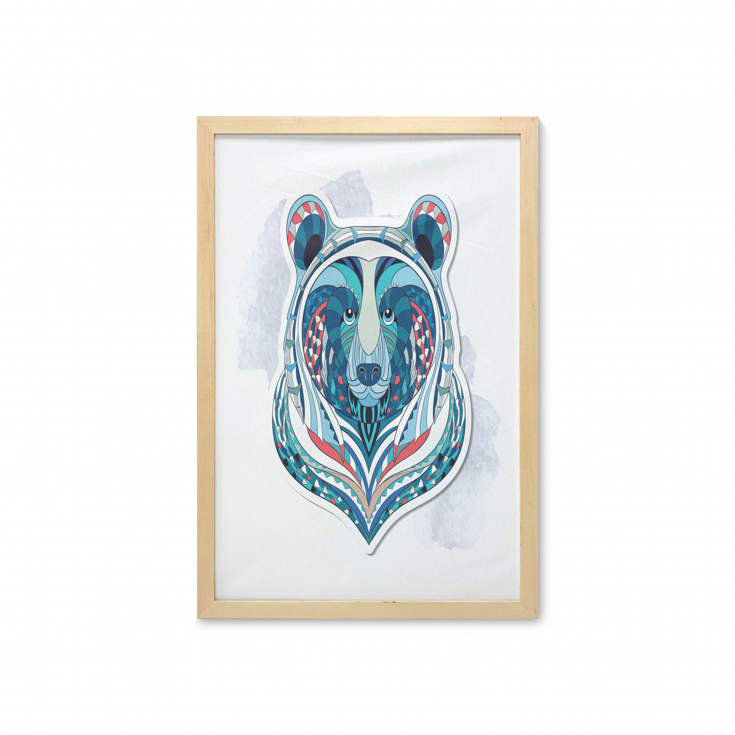 Ambesonne Bear Pattern Wall Art with Frame for Bathrooms Living Room Dorms - Picture 90 of 121