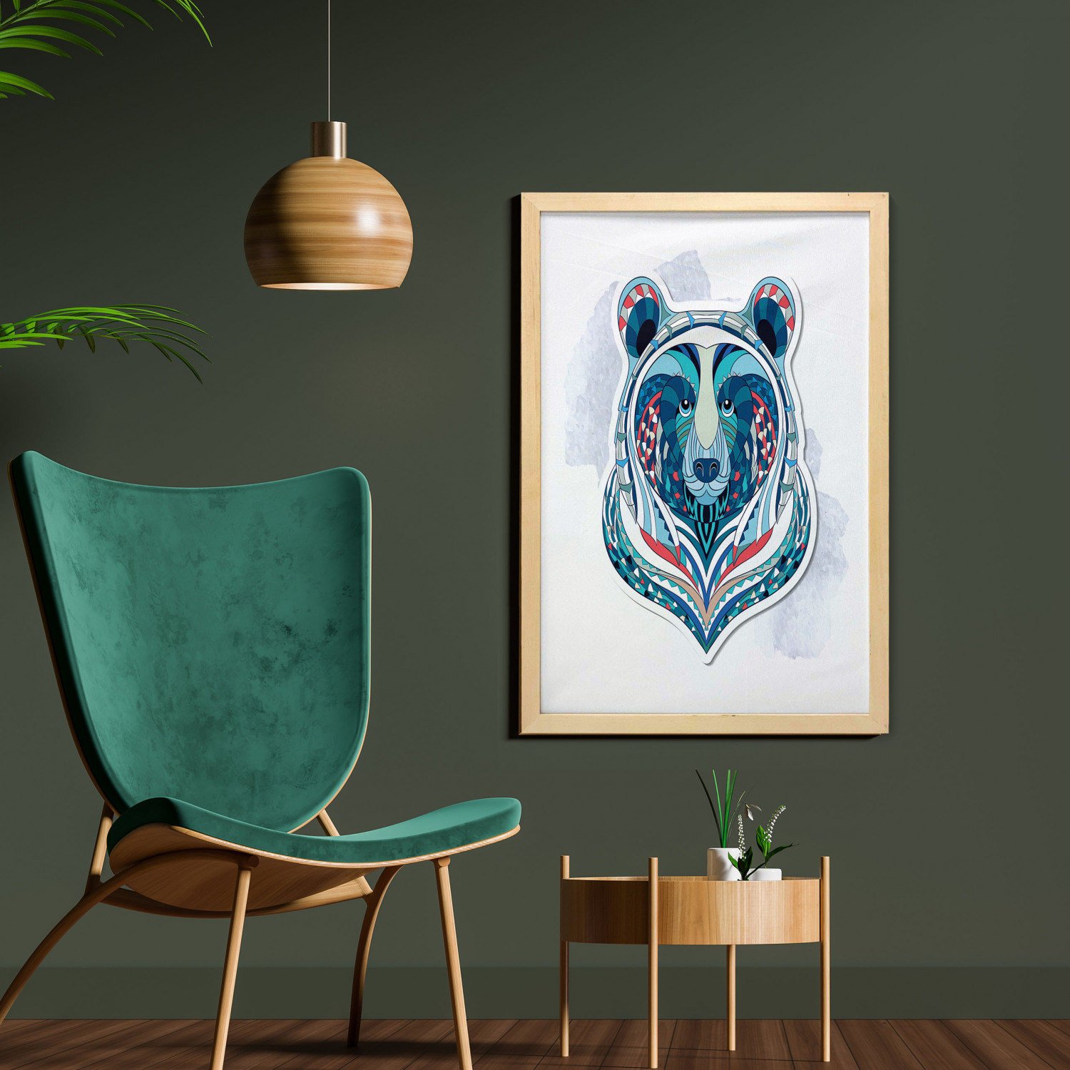 Ambesonne Bear Pattern Wall Art with Frame for Bathrooms Living Room Dorms - Picture 91 of 121