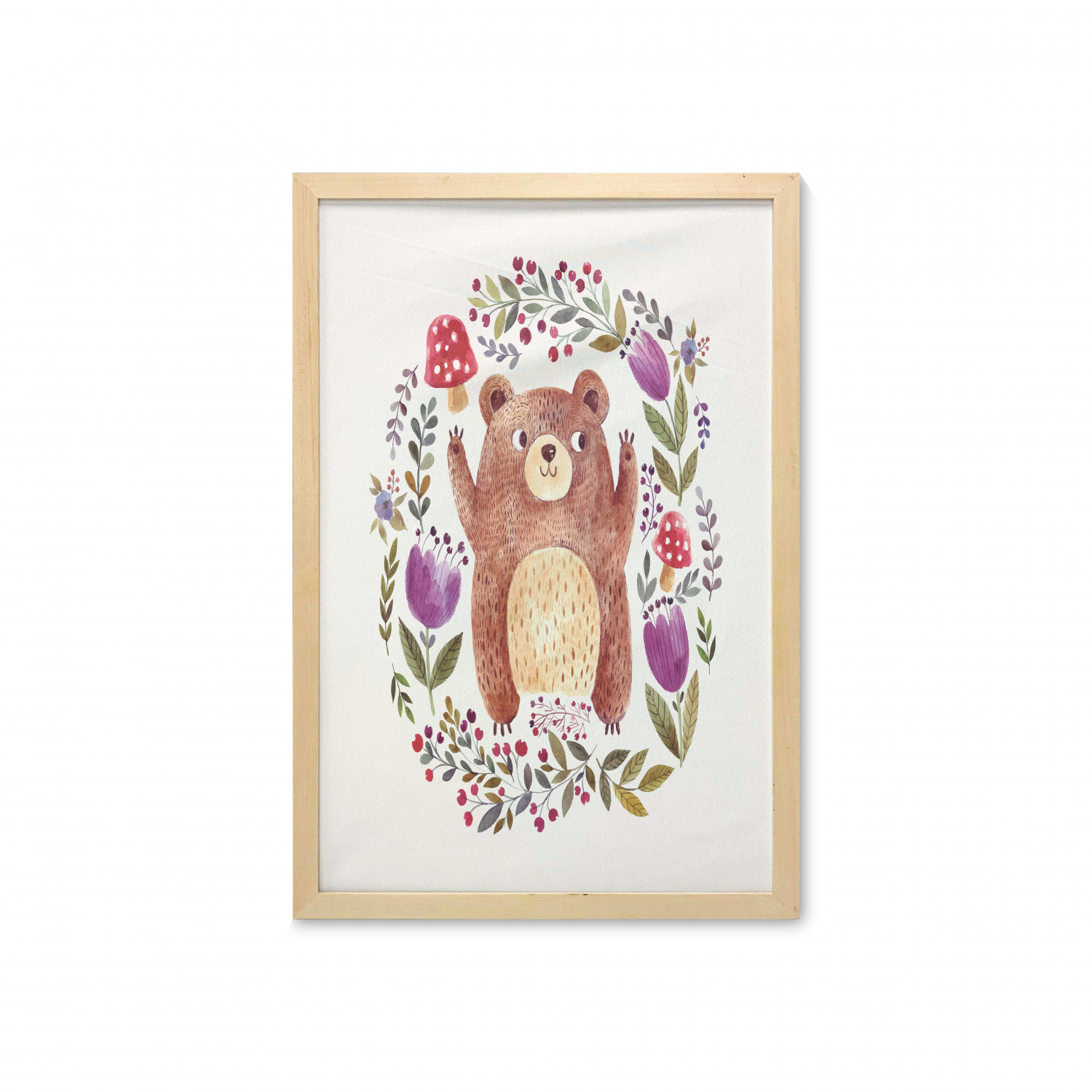Ambesonne Bear Pattern Wall Art with Frame for Bathrooms Living Room Dorms - Picture 14 of 121