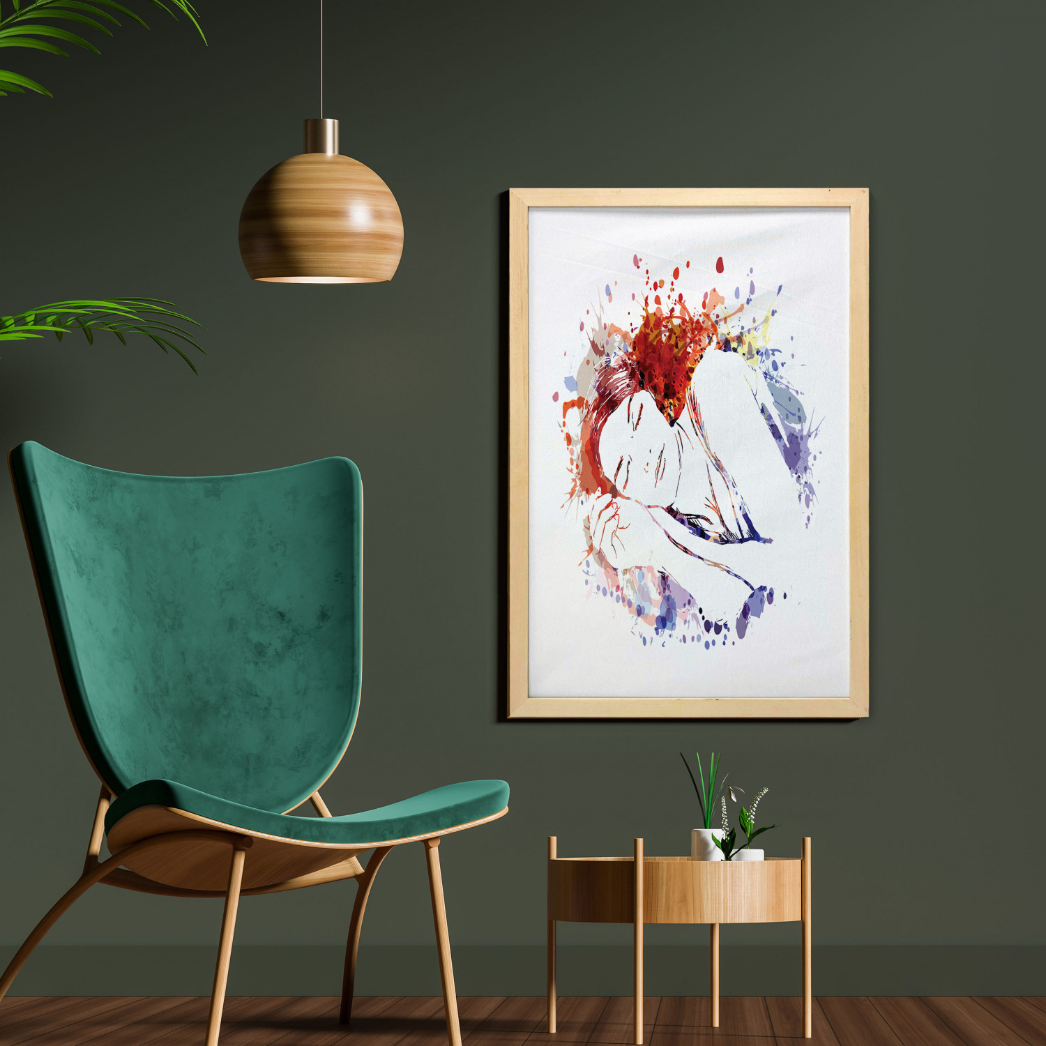 Ambesonne Abstract Image Wall Art with Frame for Bathrooms Living Room