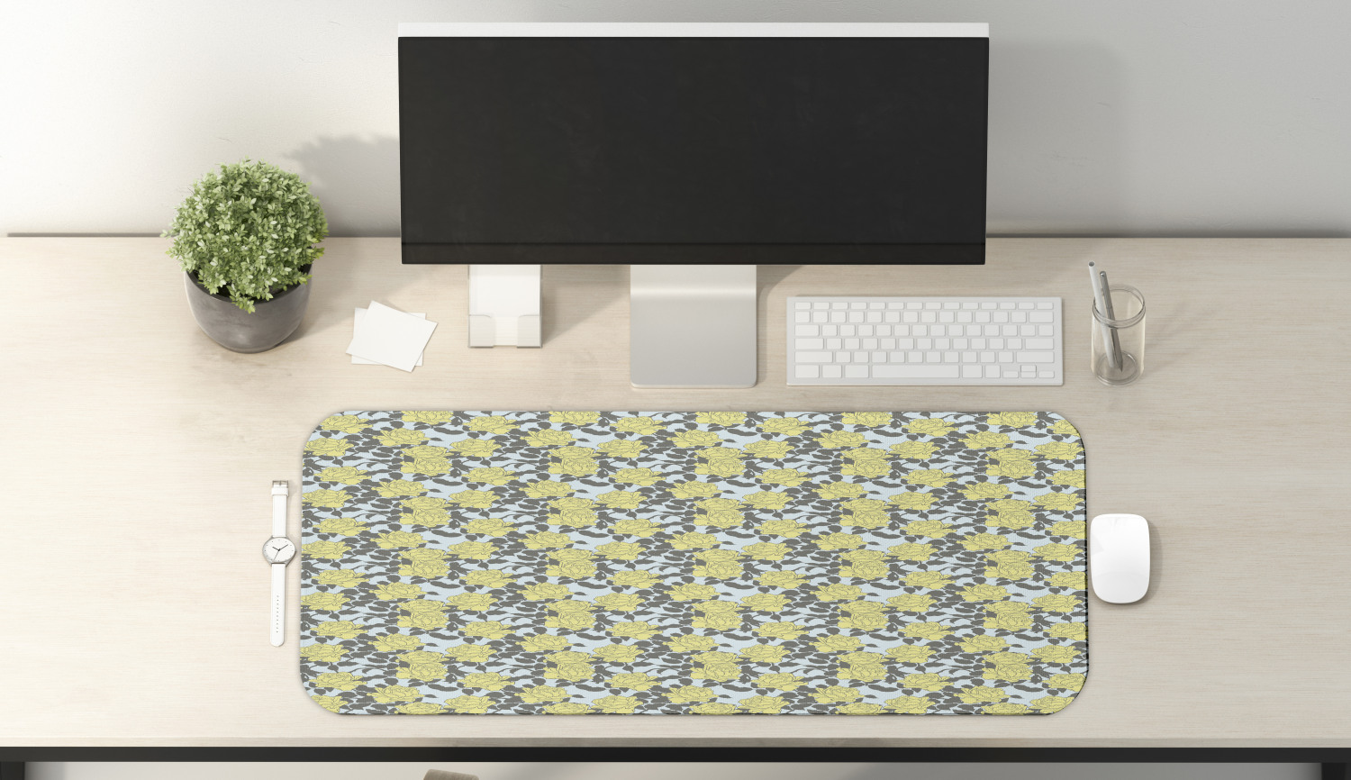 Ambesonne Floral Blossom Rectangle Non-Slip Mousepad, 31" x 12" Gaming Size - Picture 37 of 105