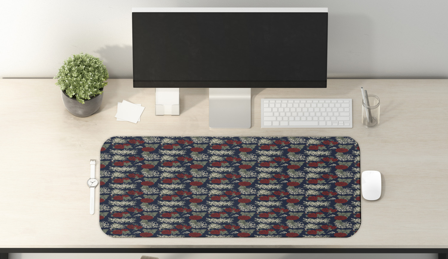 Ambesonne Floral Blossom Rectangle Non-Slip Mousepad, 31" x 12" Gaming Size - Picture 105 of 105