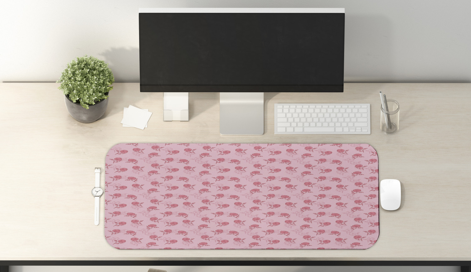 Ambesonne Floral Blossom Rectangle Non-Slip Mousepad, 31" x 12" Gaming Size - Picture 57 of 105