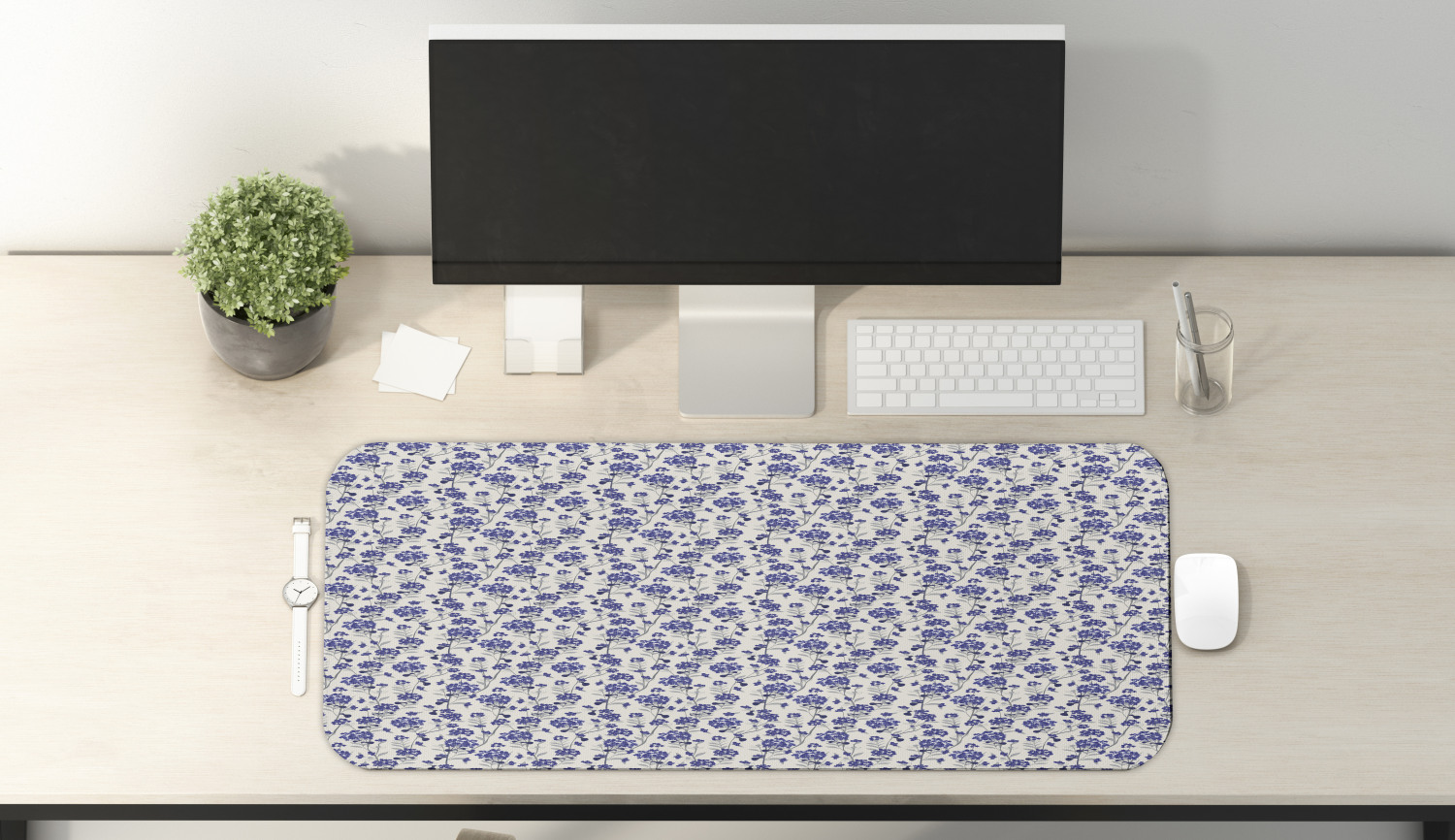 Ambesonne Floral Blossom Rectangle Non-Slip Mousepad, 31" x 12" Gaming Size - Picture 63 of 105