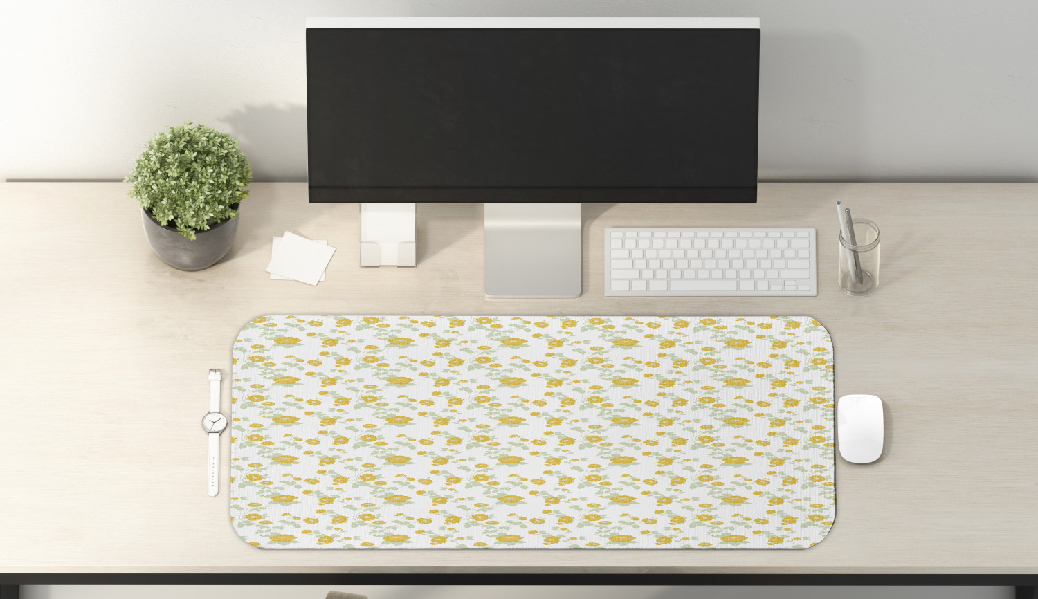 Ambesonne Floral Blossom Rectangle Non-Slip Mousepad, 31" x 12" Gaming Size - Picture 65 of 105