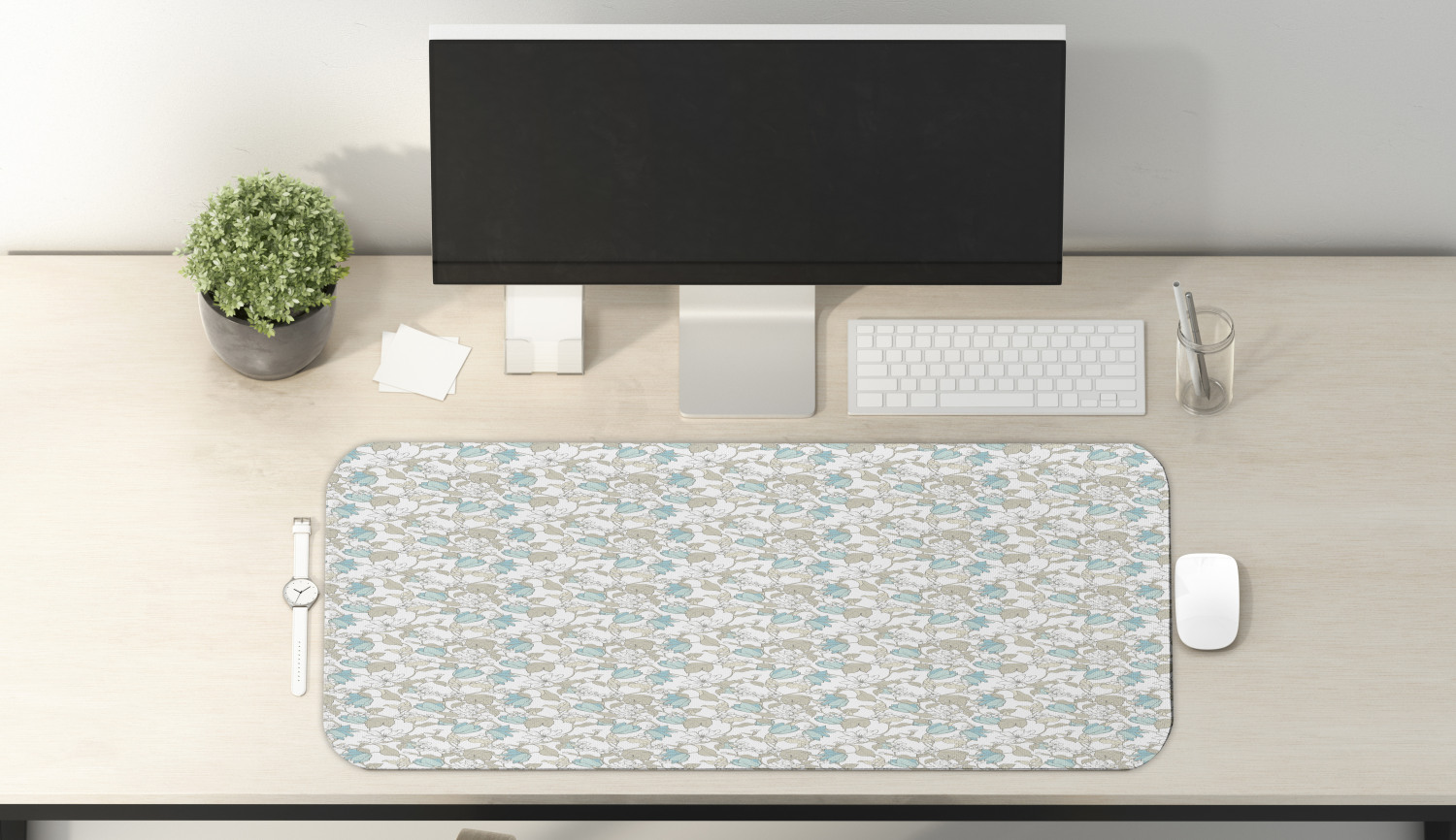 Ambesonne Floral Blossom Rectangle Non-Slip Mousepad, 31" x 12" Gaming Size - Picture 75 of 105