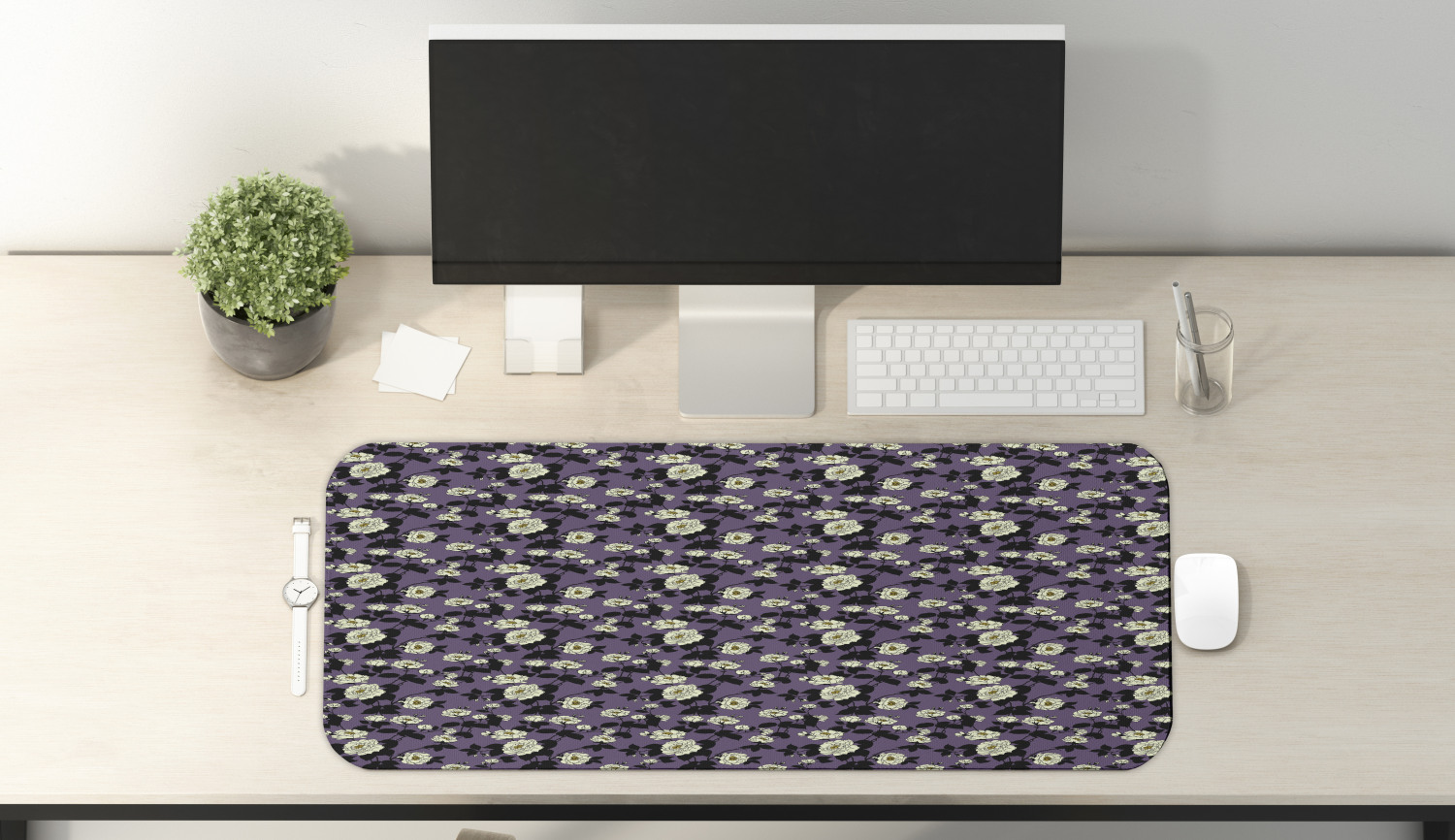 Ambesonne Floral Blossom Rectangle Non-Slip Mousepad, 31" x 12" Gaming Size - Picture 99 of 105